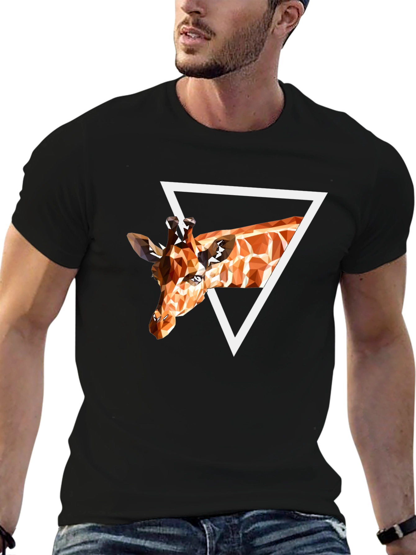 Geometric Giraffe T-Shirt - Unique Graphic Tee