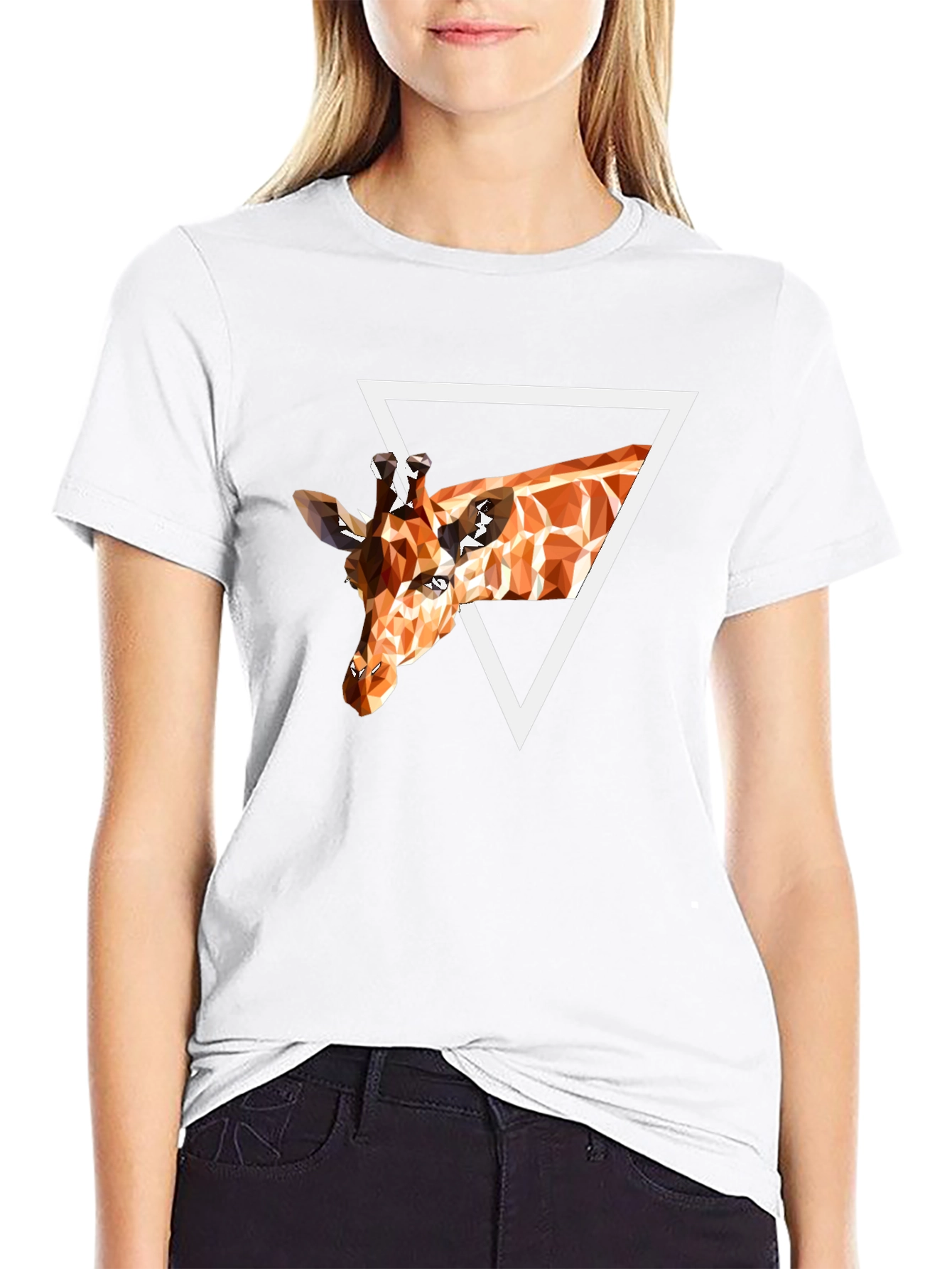 Geometric Giraffe T-Shirt - Unique Graphic Tee
