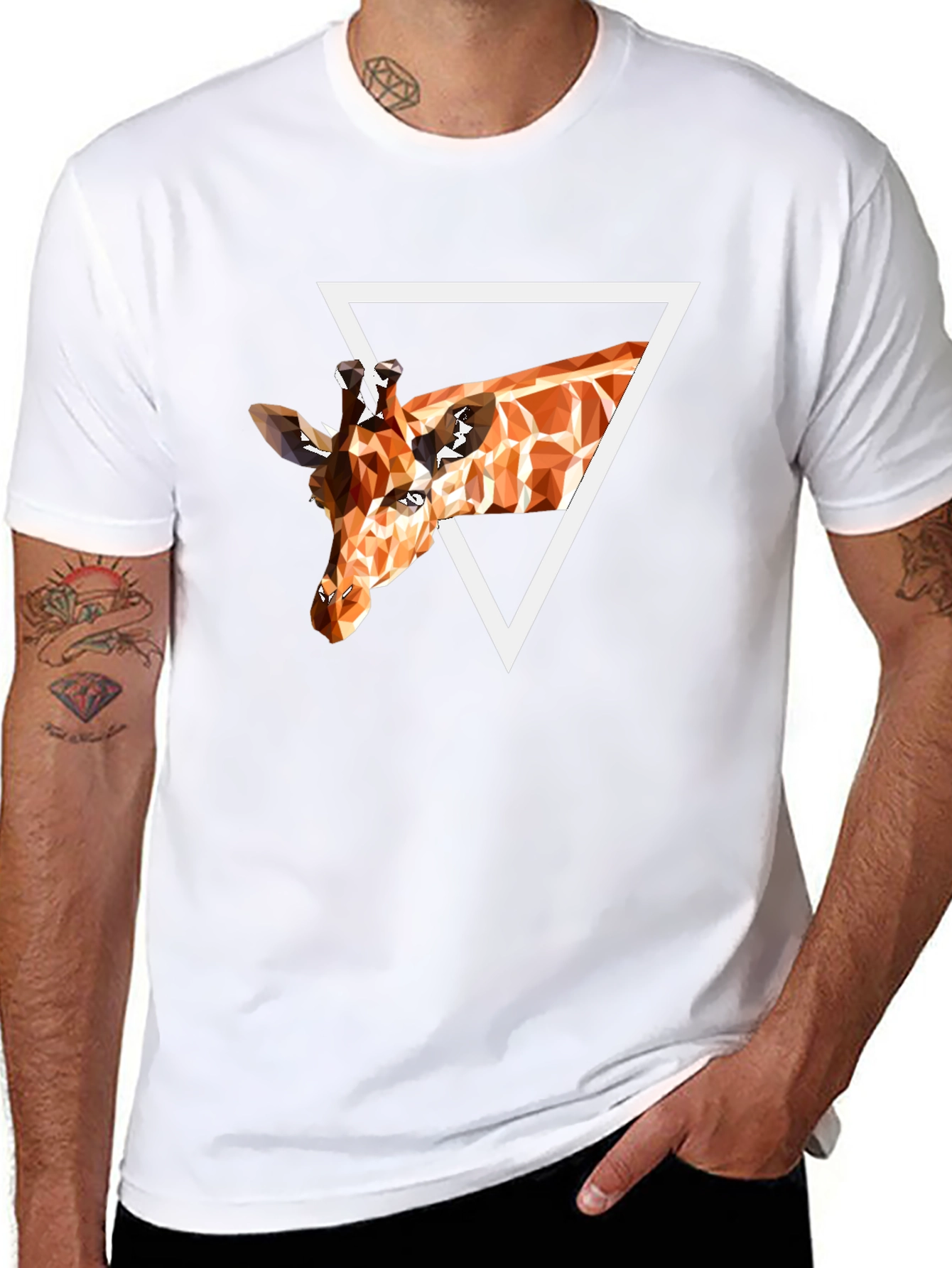 Geometric Giraffe T-Shirt - Unique Graphic Tee