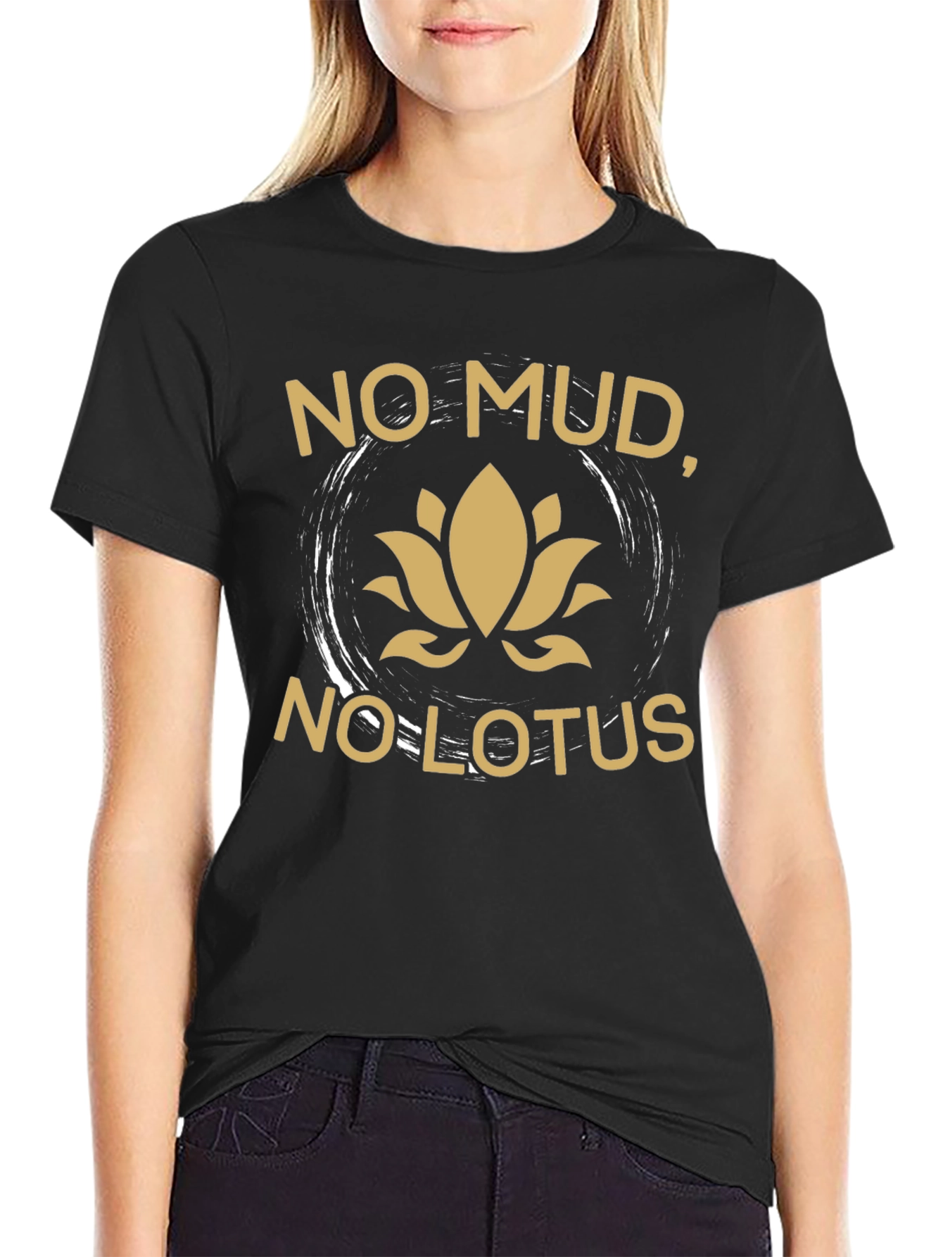 No Mud No Lotus Graphic Tee - Black