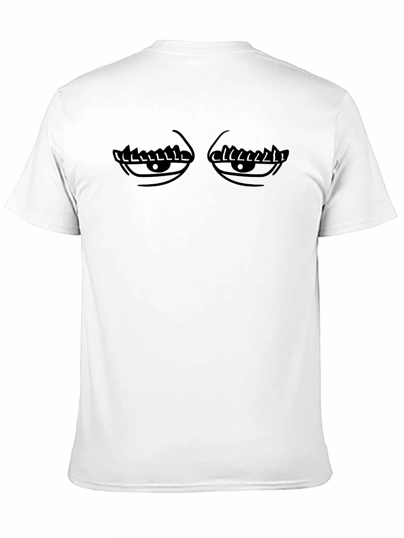 Mens Black Graphic Tee - Funny Sleepy Eyes Design