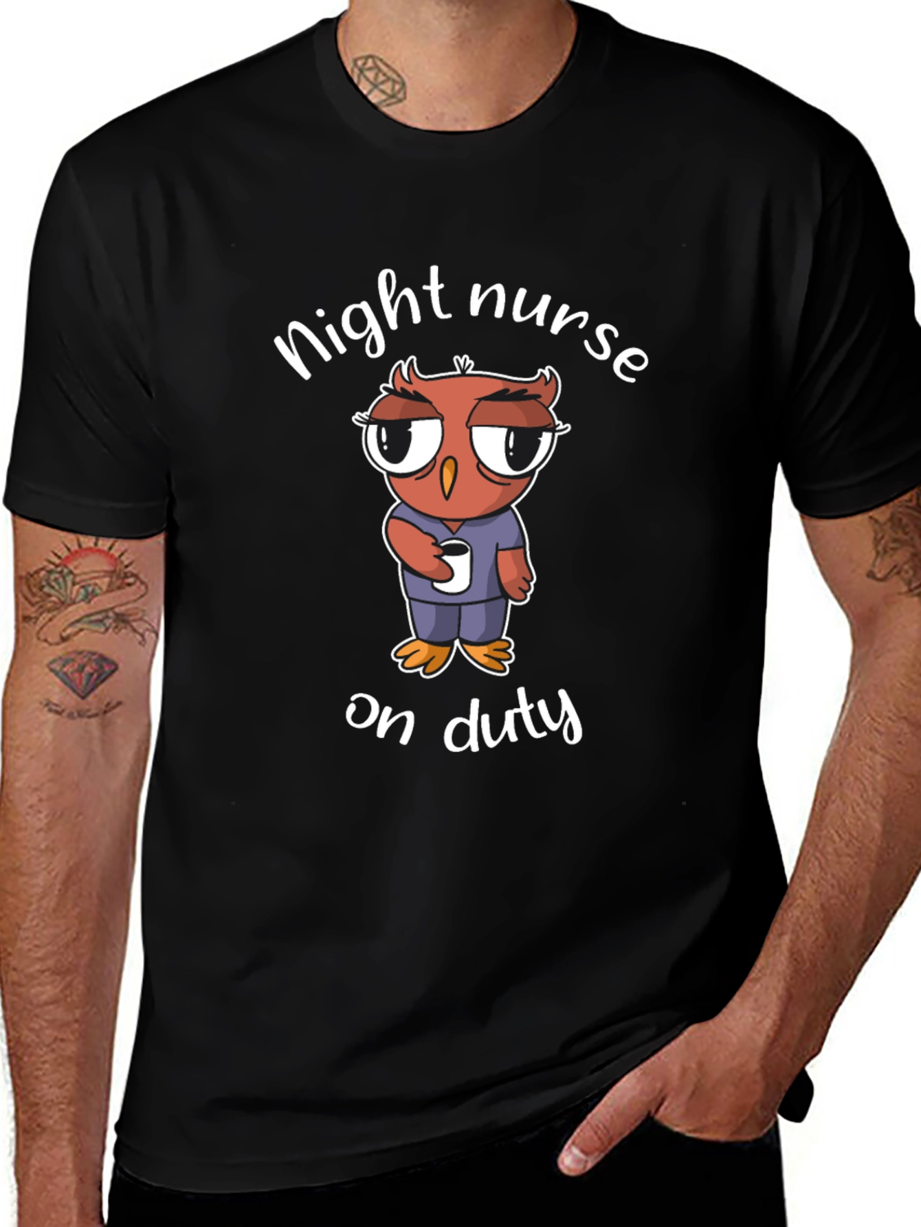 Night Nurse Owl T-Shirt On Duty