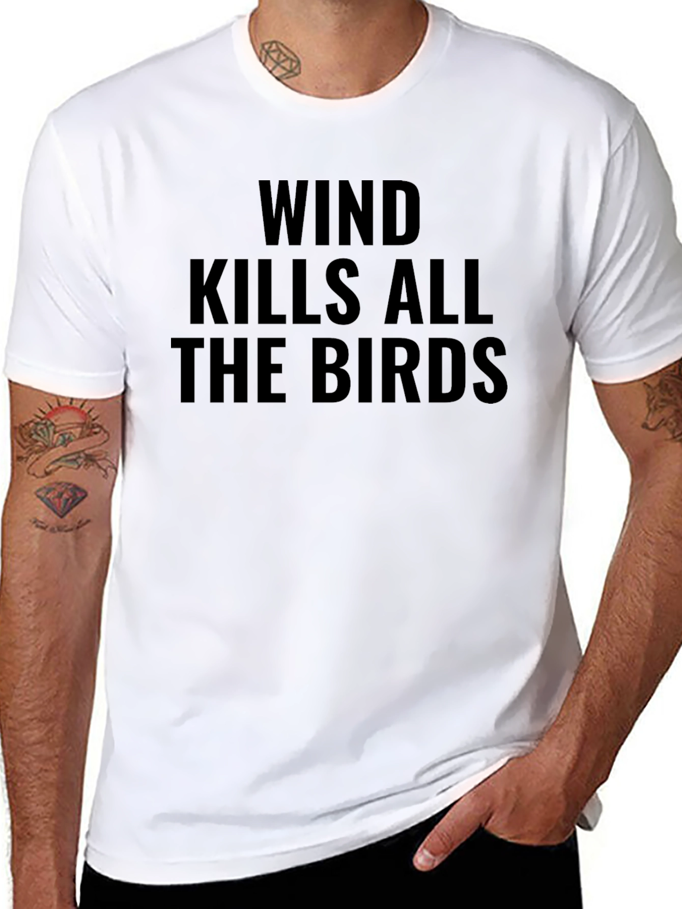 Wind Kills All The Birds Black T-Shirt