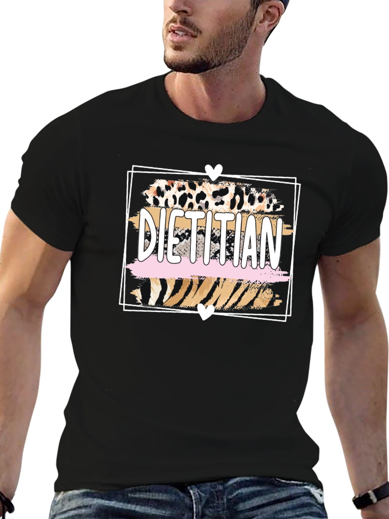 Dietitian Graphic T-Shirt - Animal Print Design