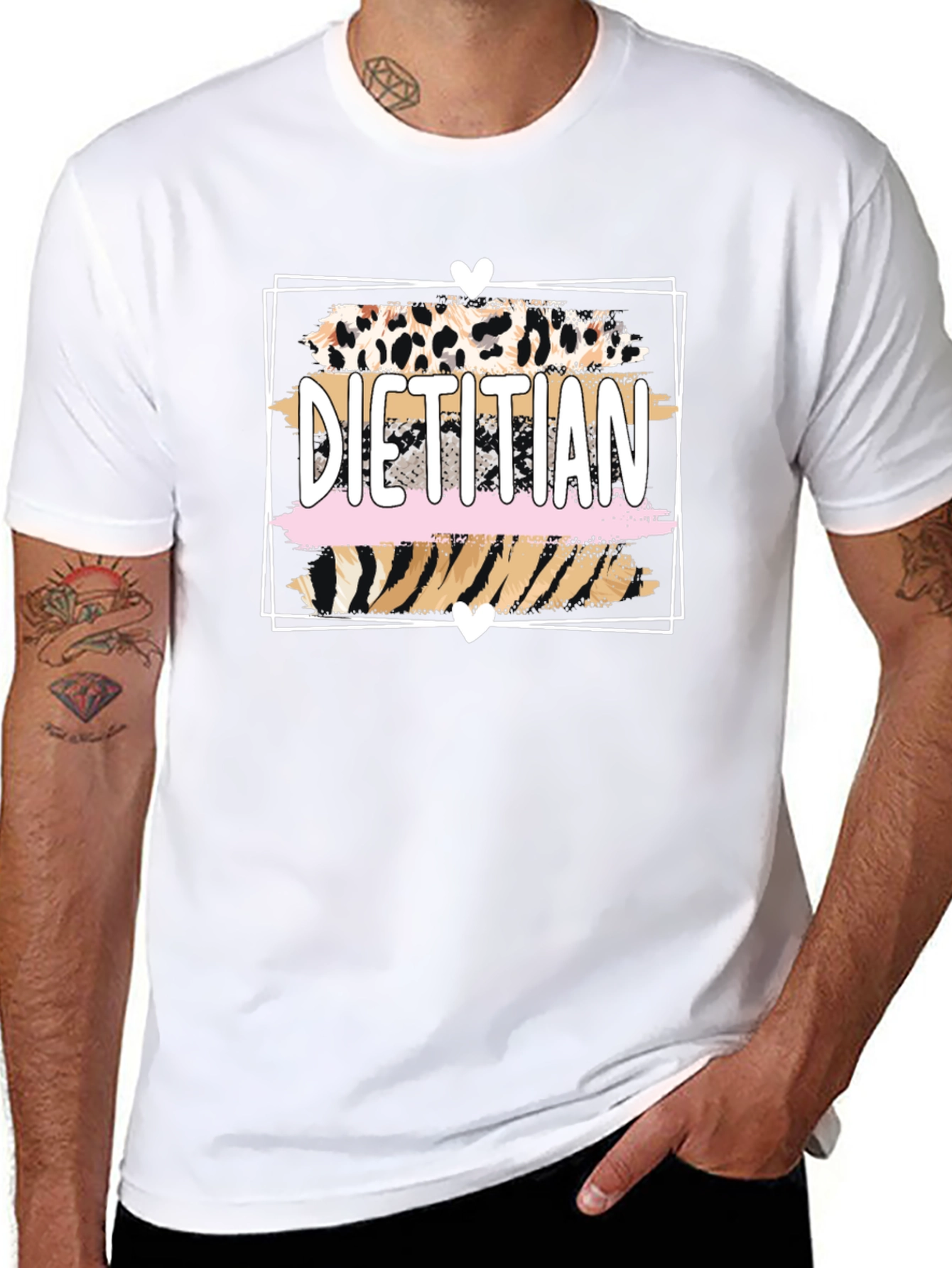 Dietitian Graphic T-Shirt - Animal Print Design