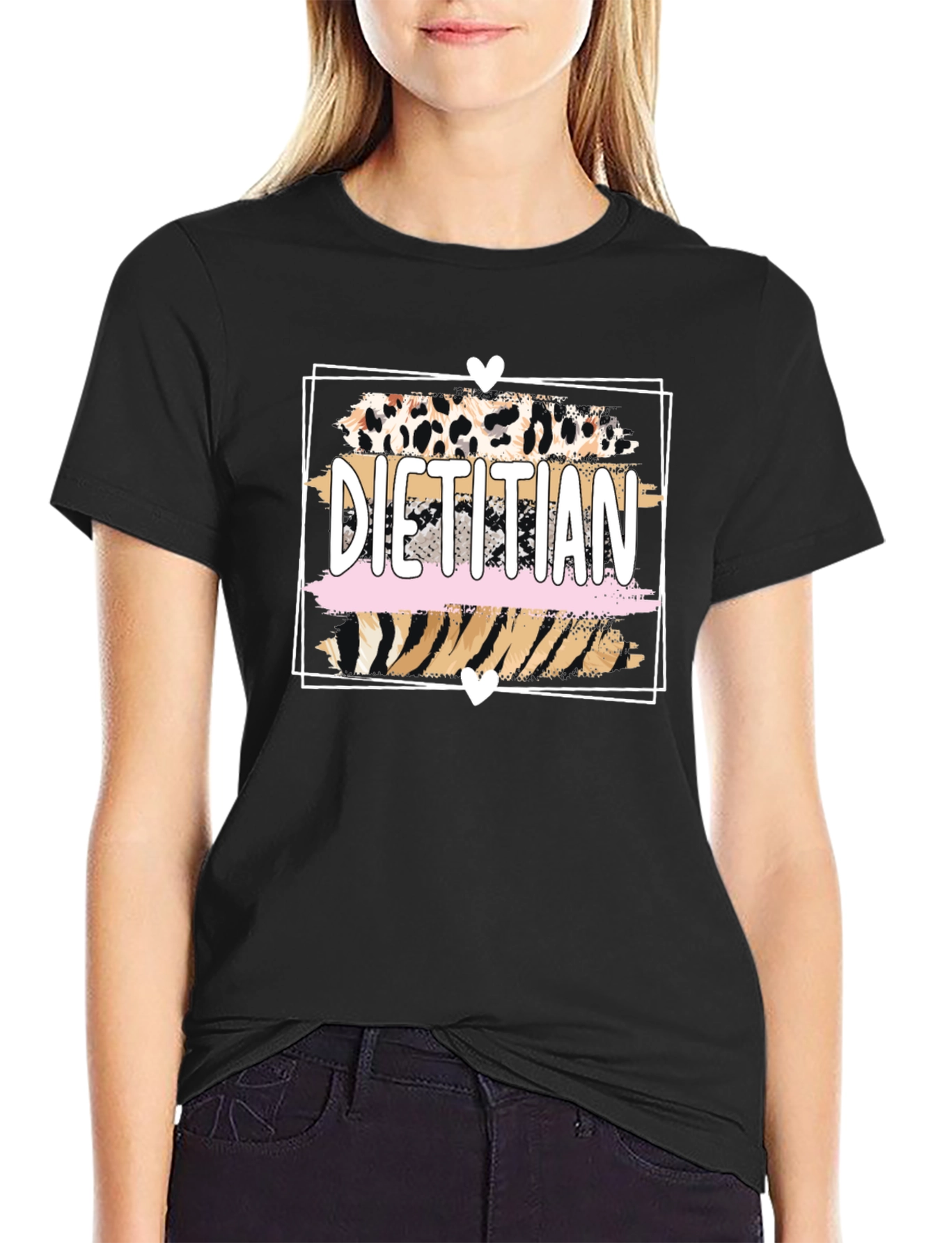 Dietitian Graphic T-Shirt - Animal Print Design