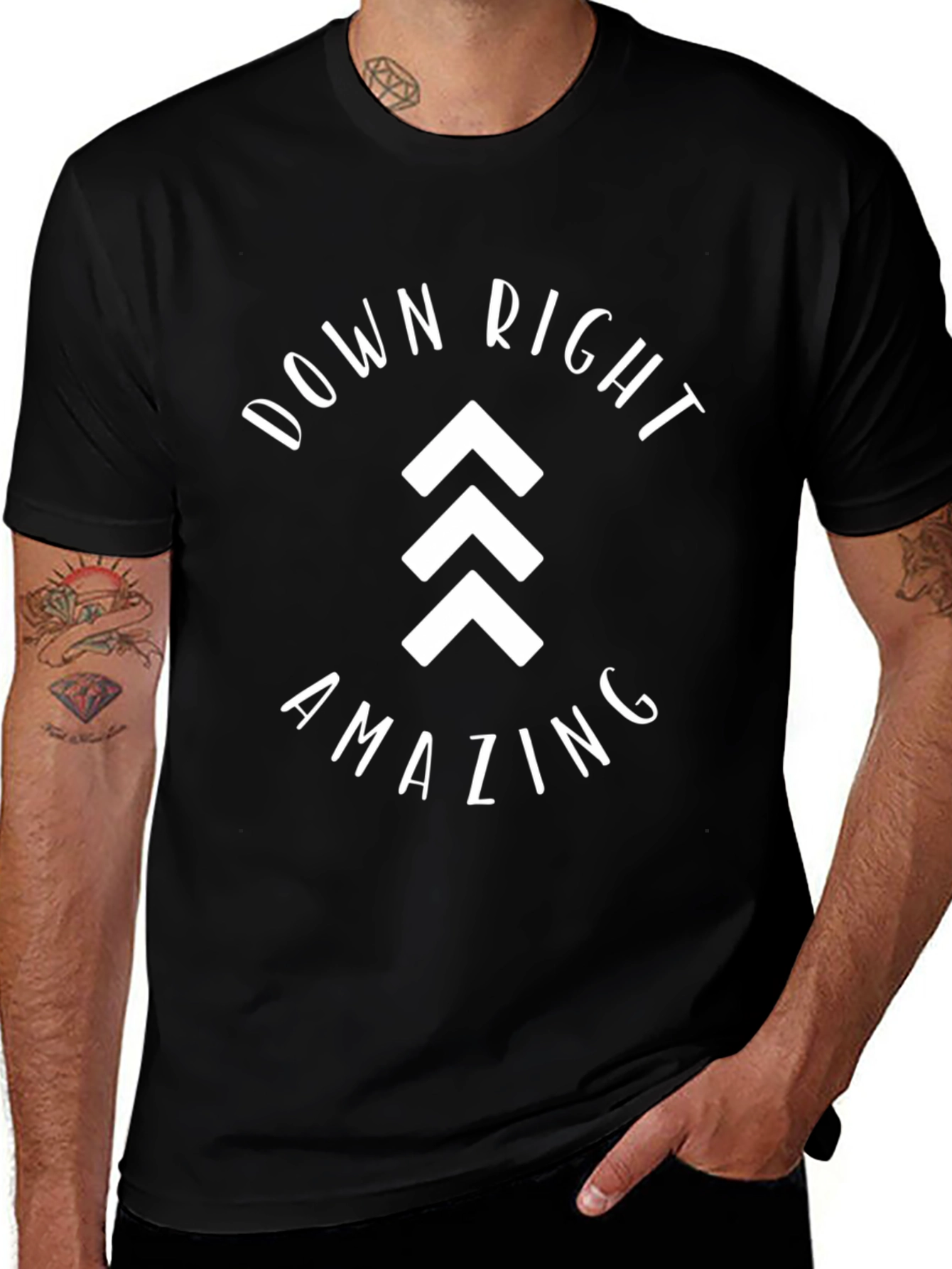 Down Right Amazing Black Graphic Tee