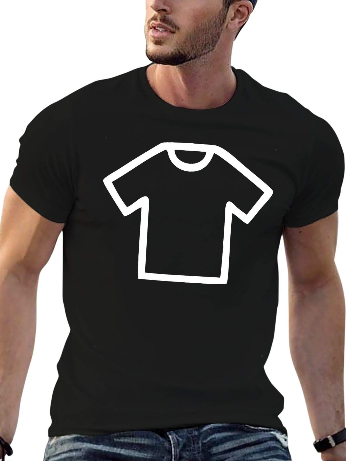 Mens Black Tee with T-Shirt Graphic