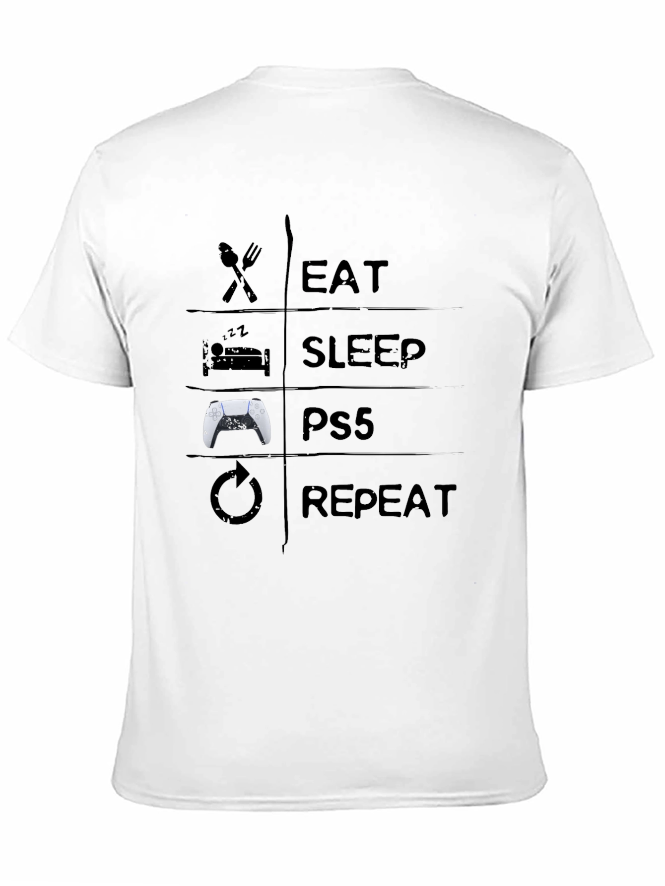 Eat Sleep PS5 Repeat Black T-Shirt