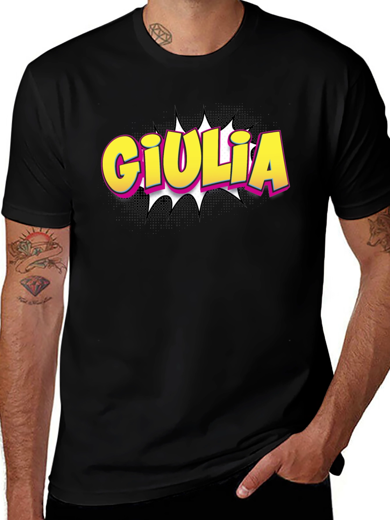 Giulia Comic Book Style Graphic T-Shirt