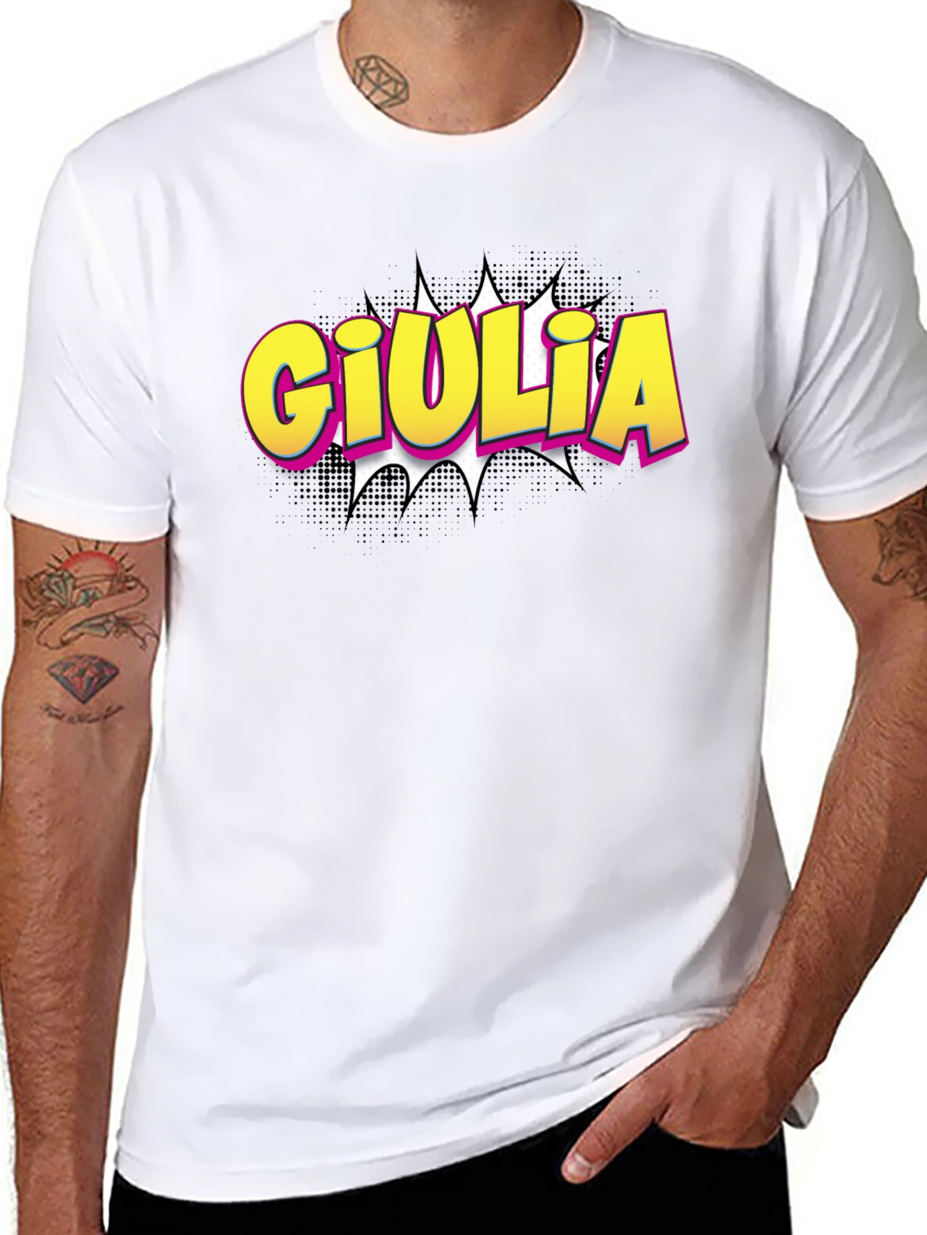 Giulia Comic Book Style Graphic T-Shirt