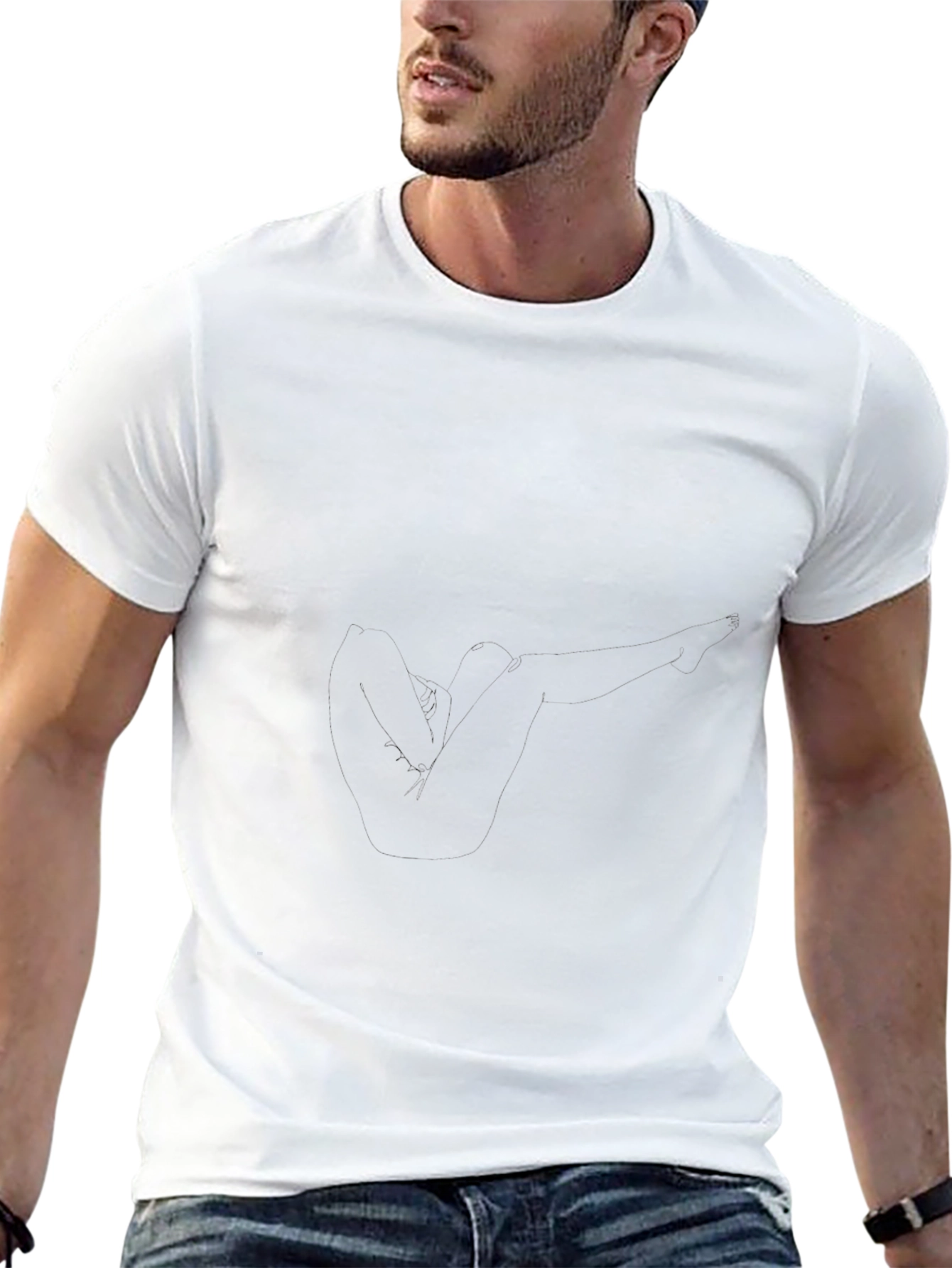 Mens Classic Black Crew Neck T-Shirt