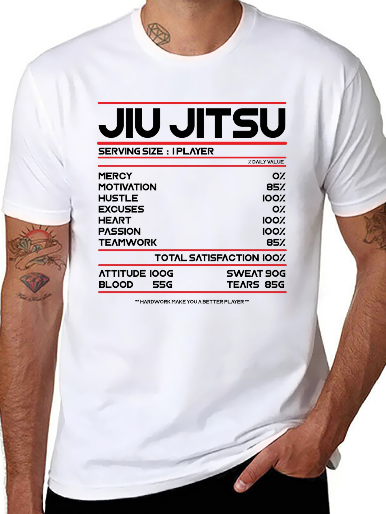 Jiu Jitsu Nutrition Facts Black T-Shirt