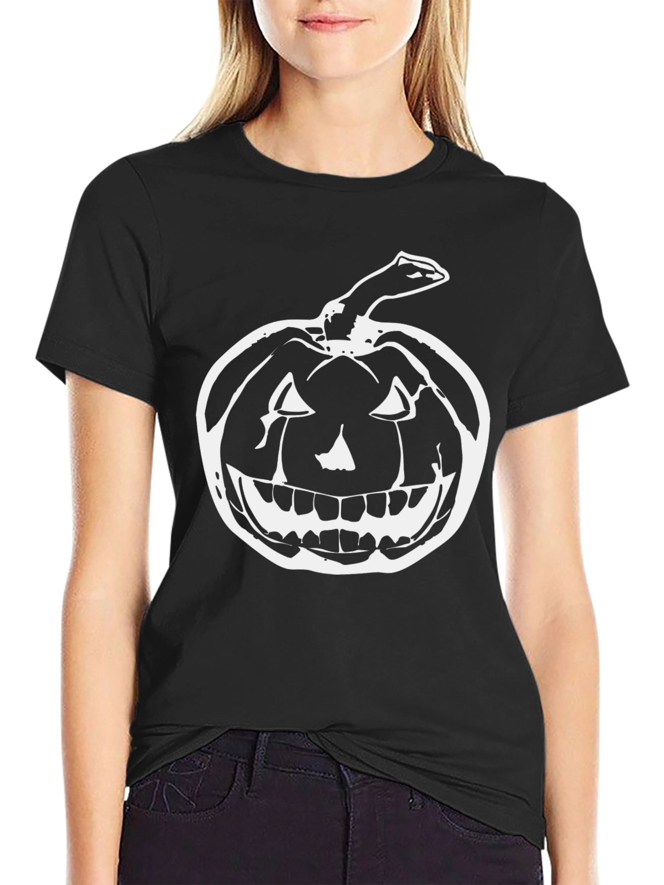 Spooky Pumpkin Graphic Tee - Halloween