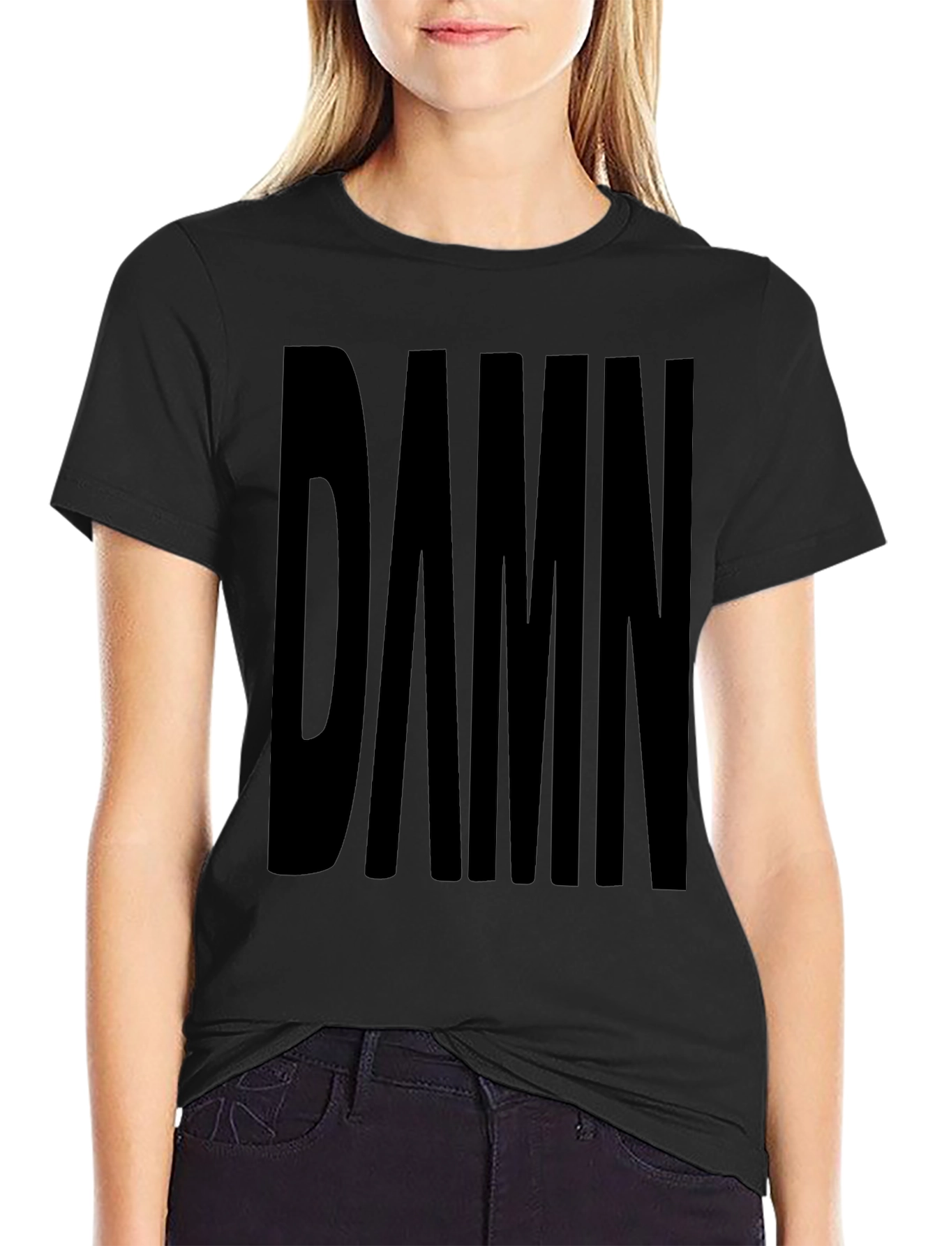 DAMN. Graphic Black T-Shirt Casual Wear