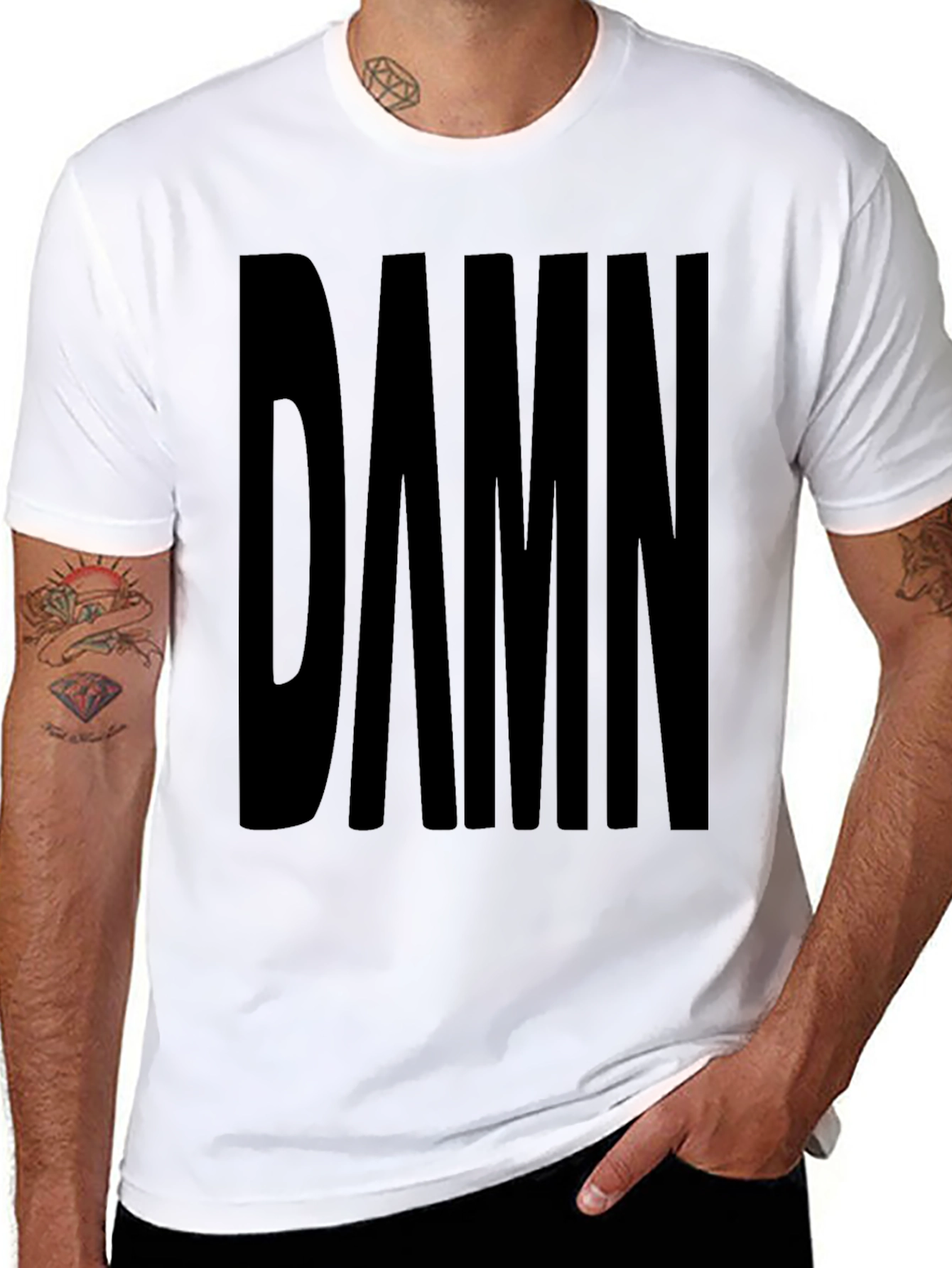 DAMN. Graphic Black T-Shirt Casual Wear