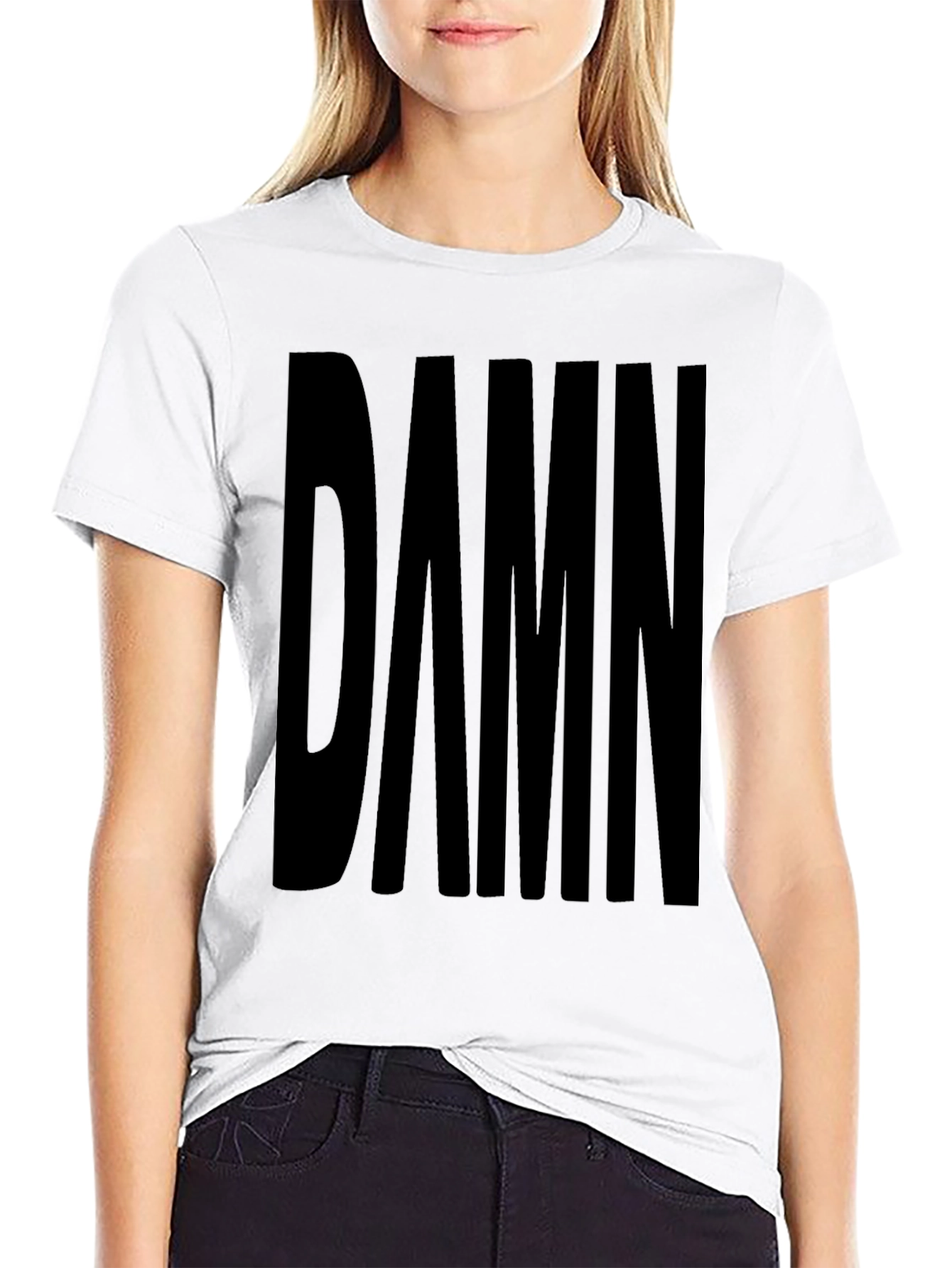 DAMN. Graphic Black T-Shirt Casual Wear