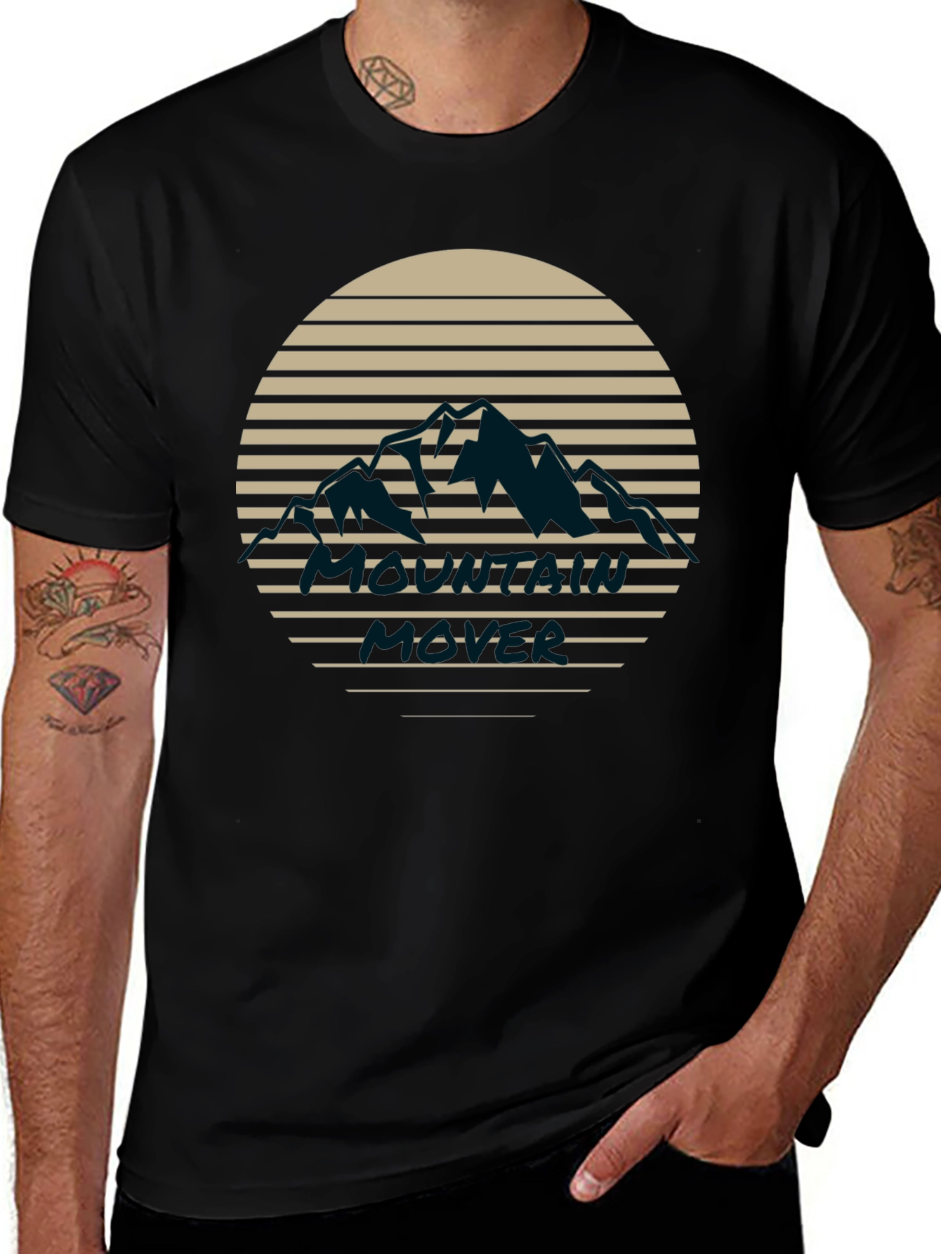Mountain Sunset Graphic Tee - Black