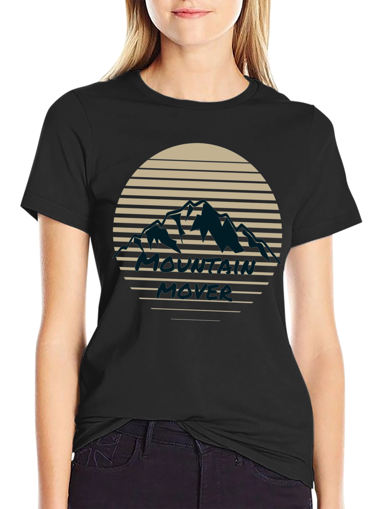 Mountain Sunset Graphic Tee - Black