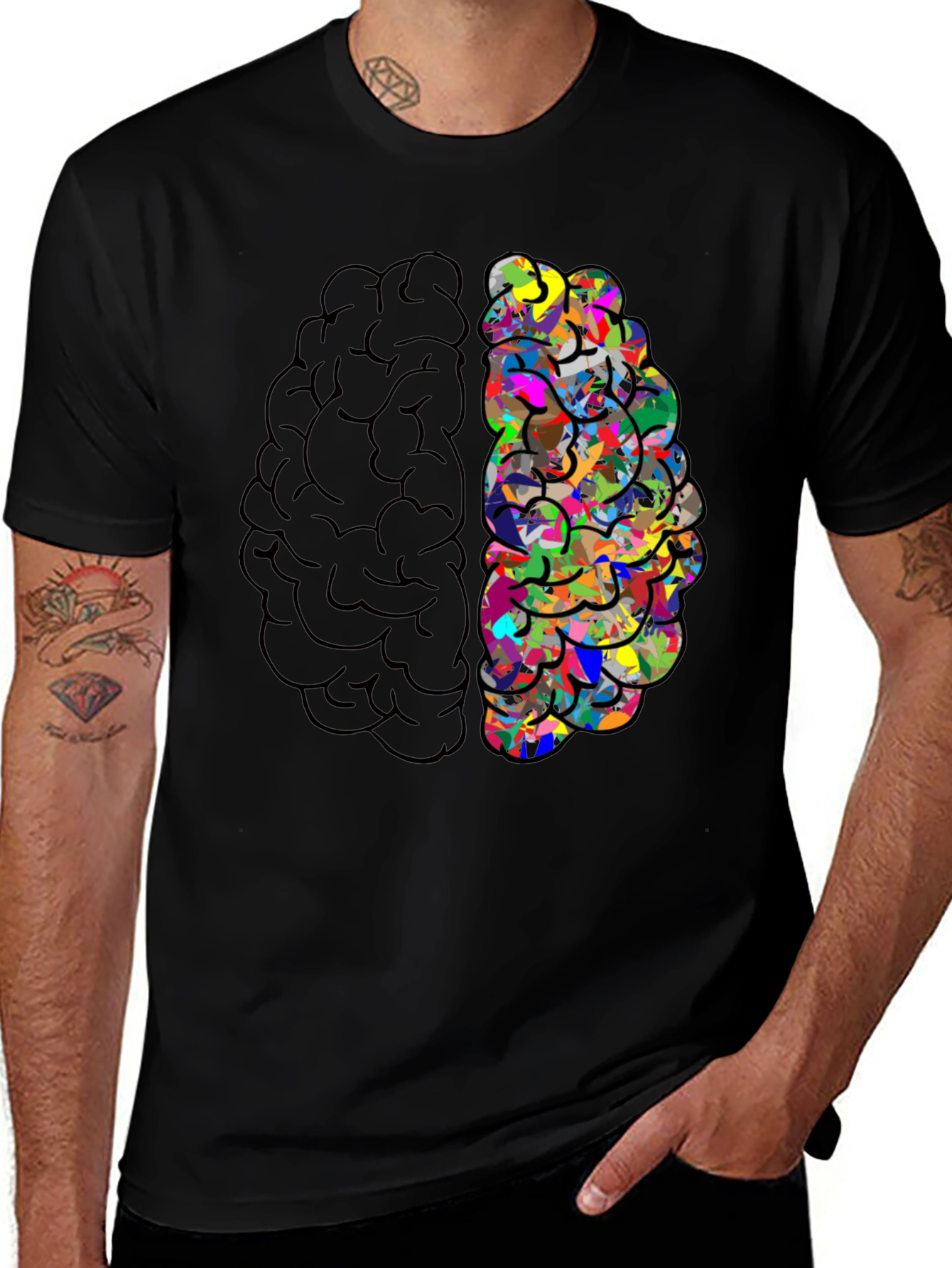 Brain Hemisphere Graphic Tee - Creative Mind T-Shirt