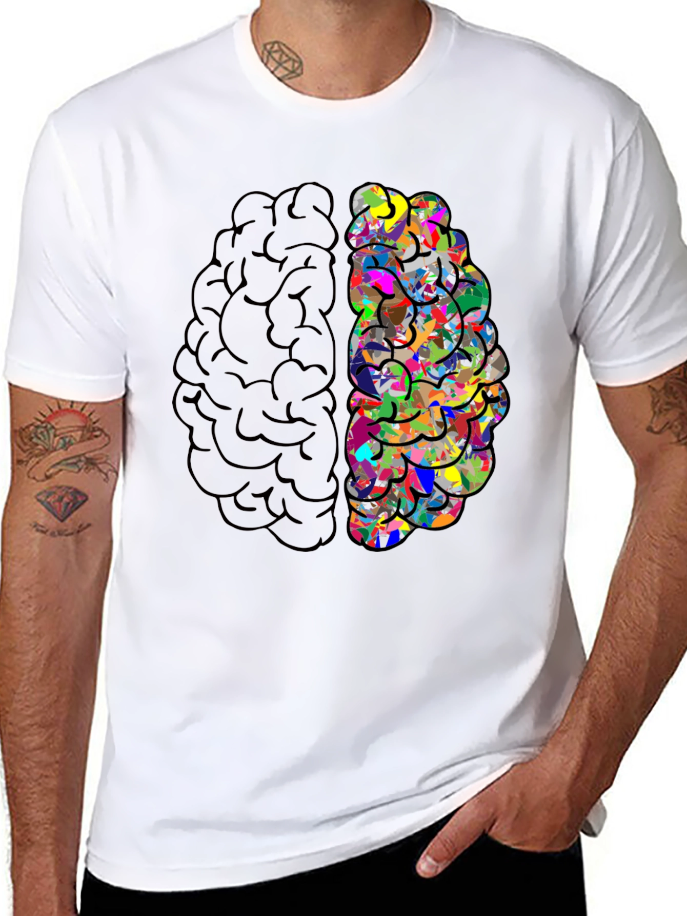 Brain Hemisphere Graphic Tee - Creative Mind T-Shirt