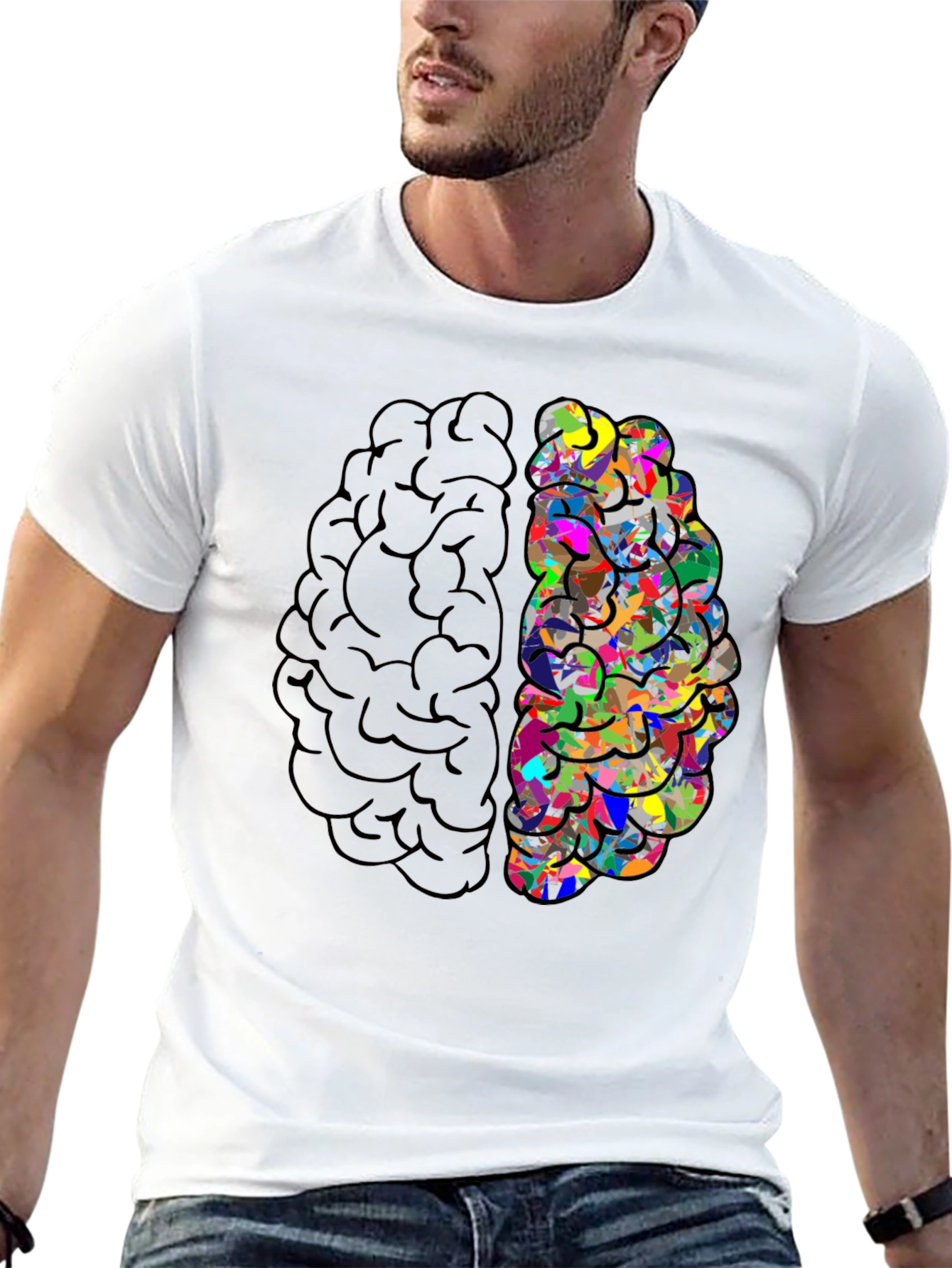 Brain Hemisphere Graphic Tee - Creative Mind T-Shirt