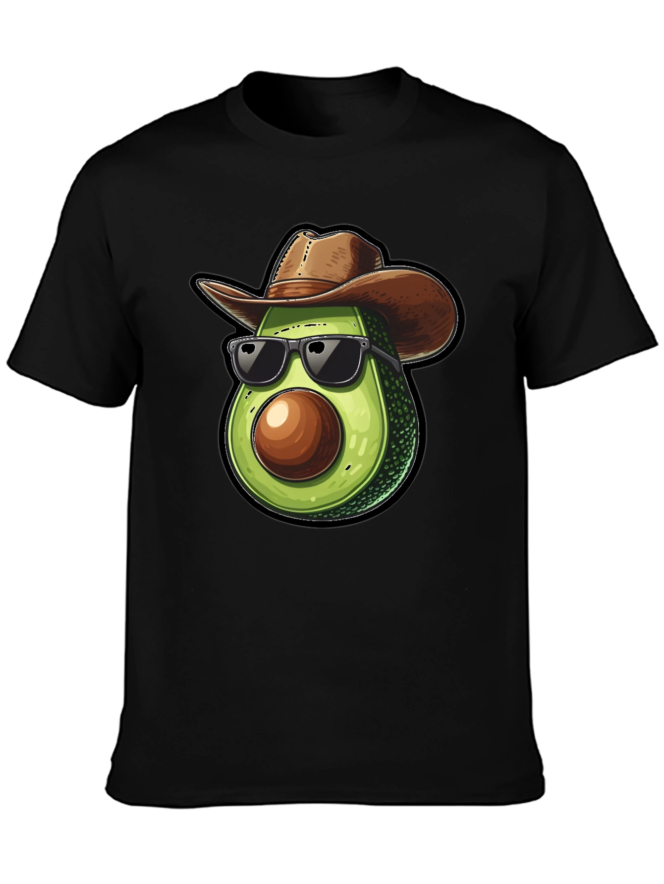 Cool Avocado Cowboy Black T-Shirt