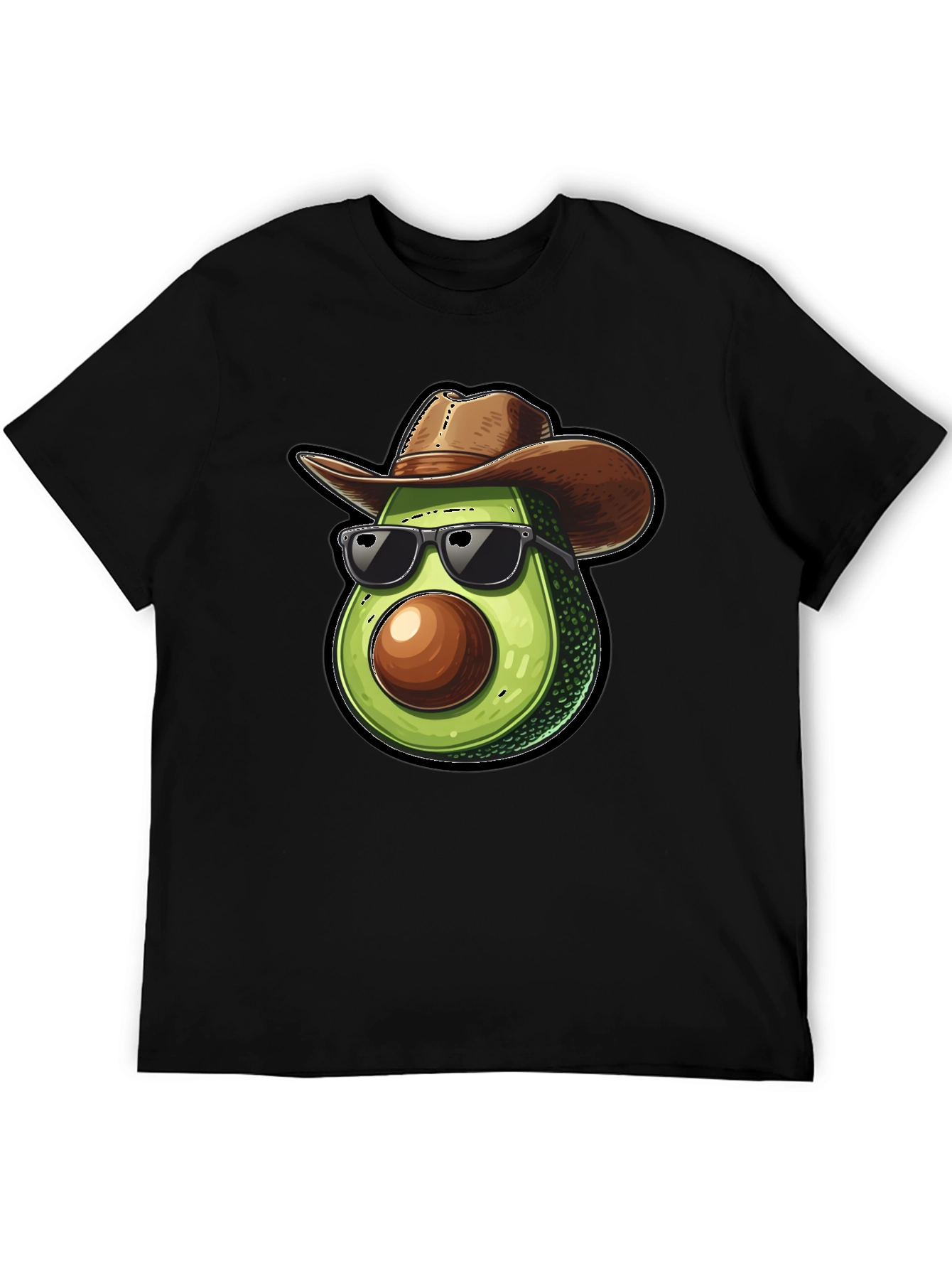 Cool Avocado Cowboy Black T-Shirt