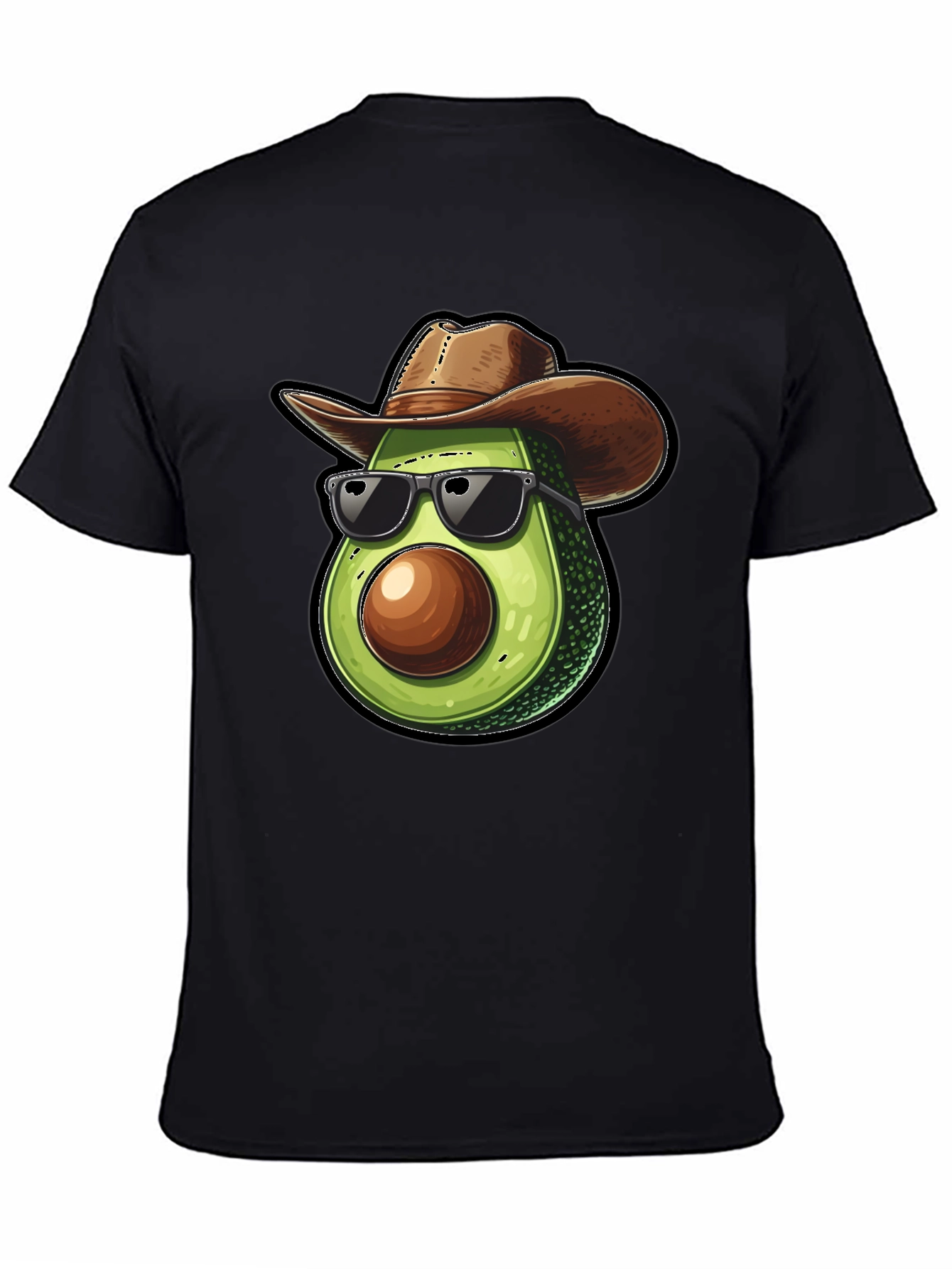 Cool Avocado Cowboy Black T-Shirt