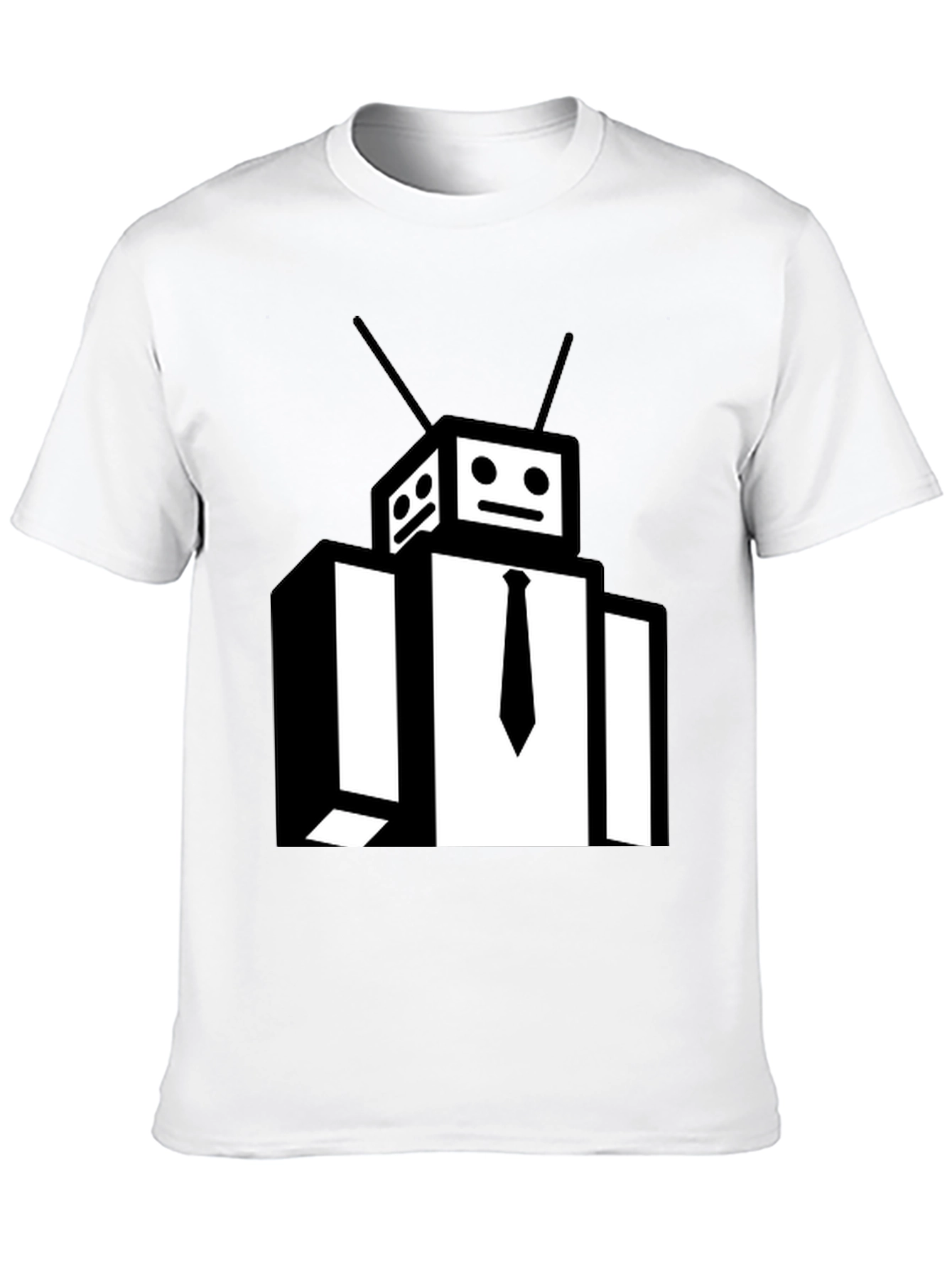 Robot Head Black T-Shirt - Funky Graphic Tee