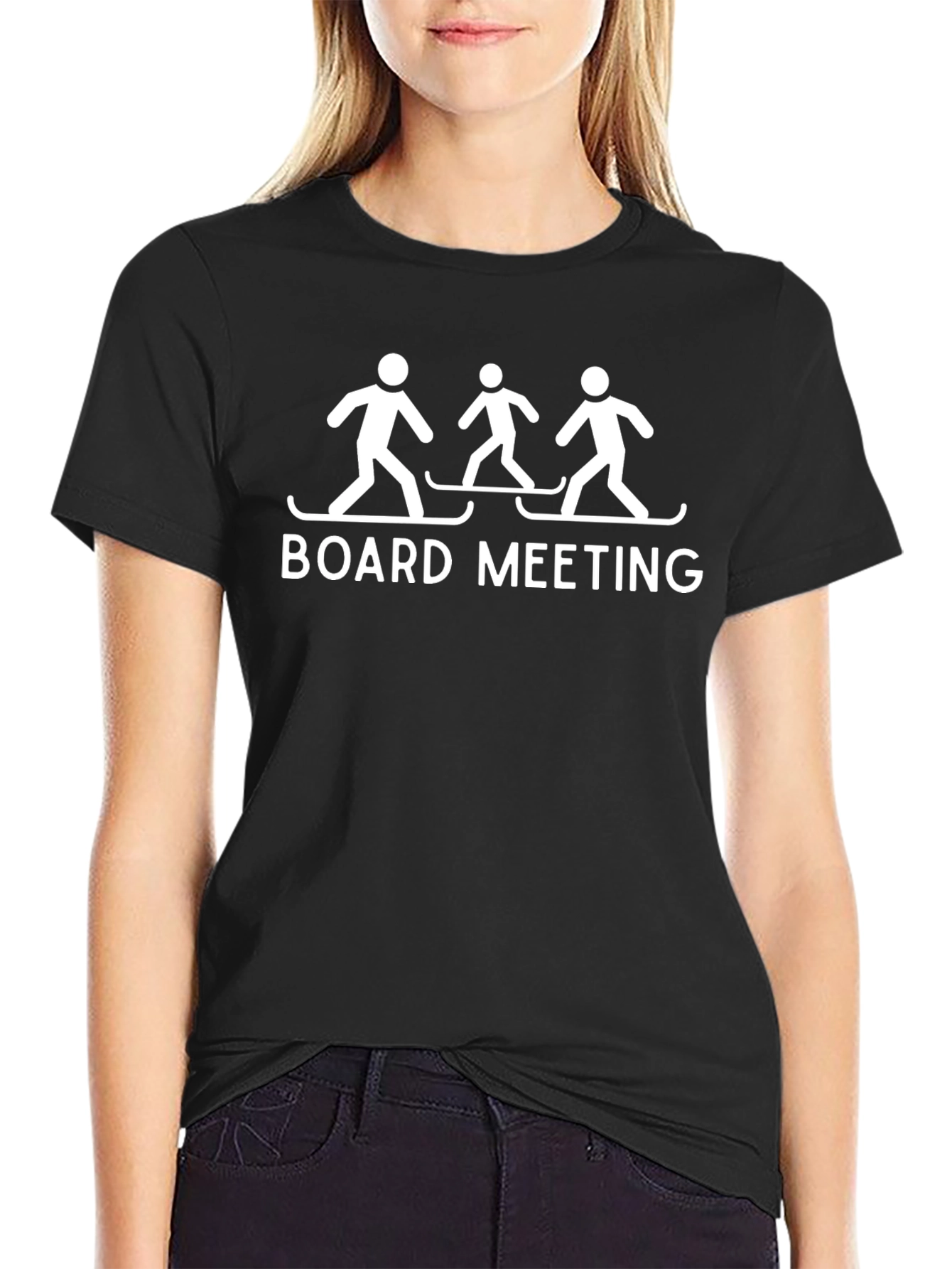 Board Meeting Skiing T-Shirt Funny Winter Graphic Tee