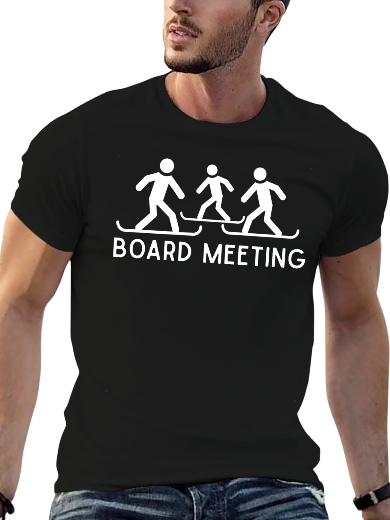 Board Meeting Skiing T-Shirt Funny Winter Graphic Tee