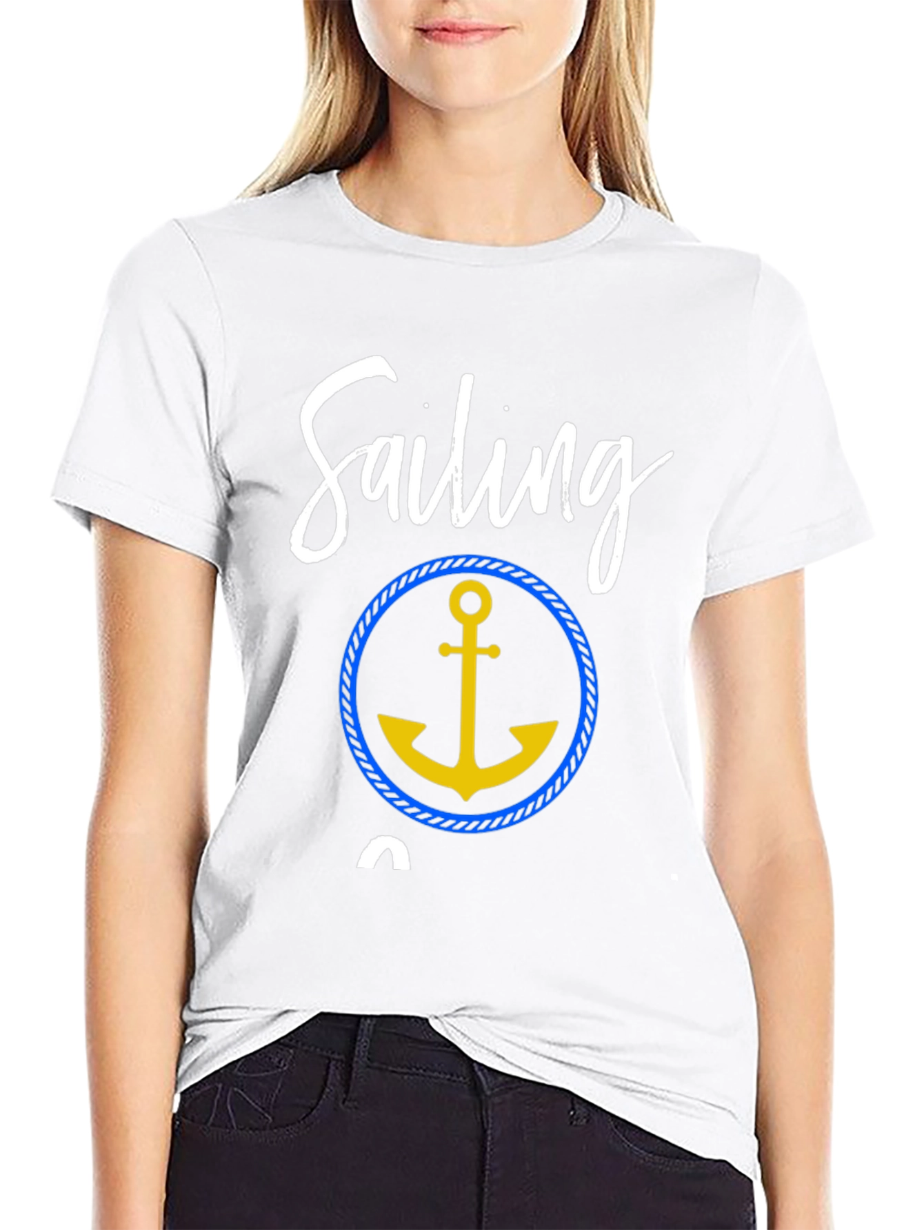 Sailing T-Shirt with Anchor Graphic