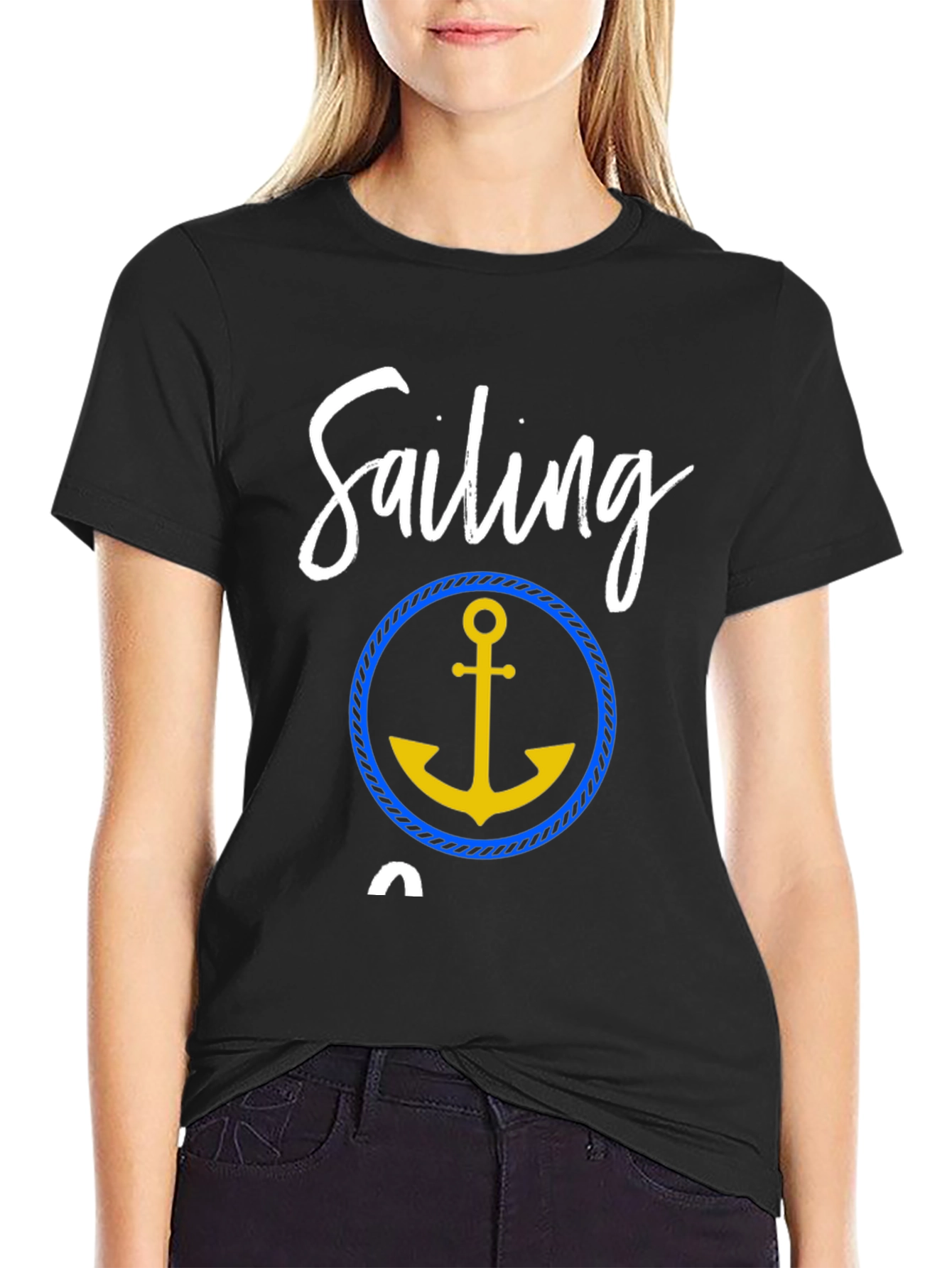 Sailing T-Shirt with Anchor Graphic