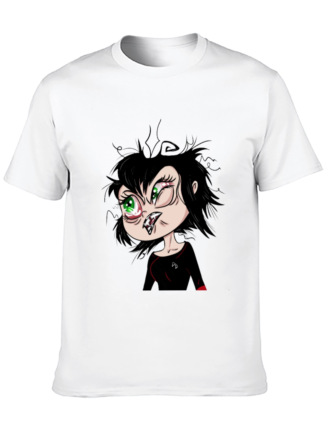 Funny Cartoon Vampire Graphic T-Shirt - Black
