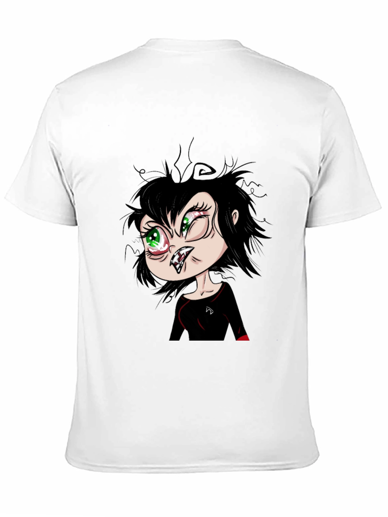 Funny Cartoon Vampire Graphic T-Shirt - Black