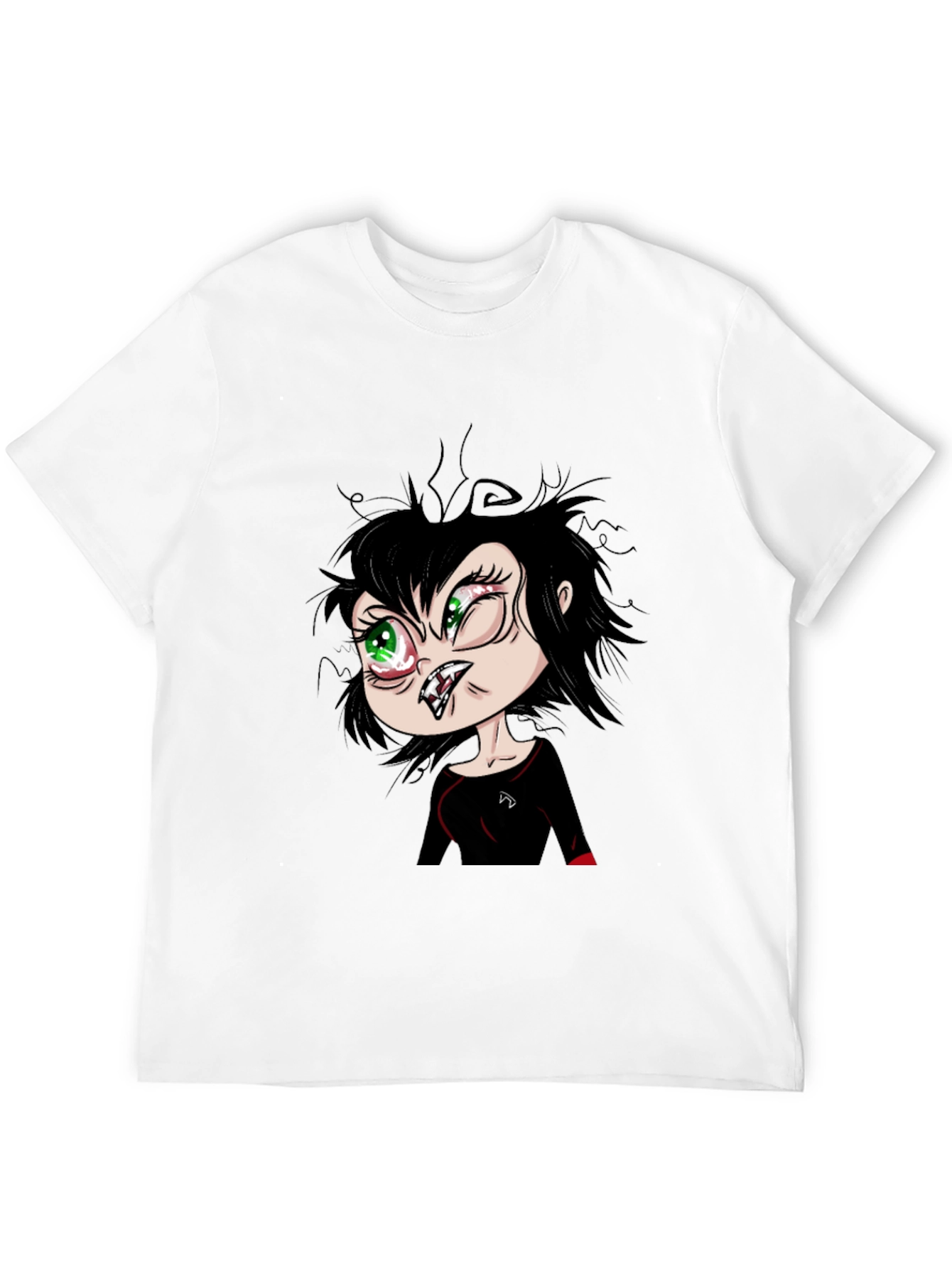 Funny Cartoon Vampire Graphic T-Shirt - Black
