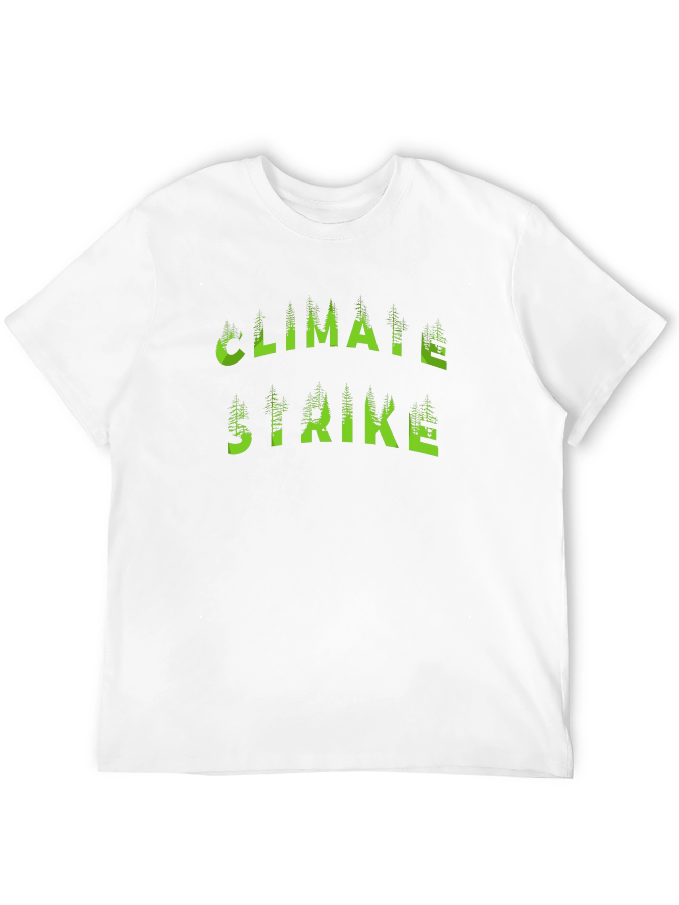 Climate Strike T-Shirt Black with Green Tree Lettering
