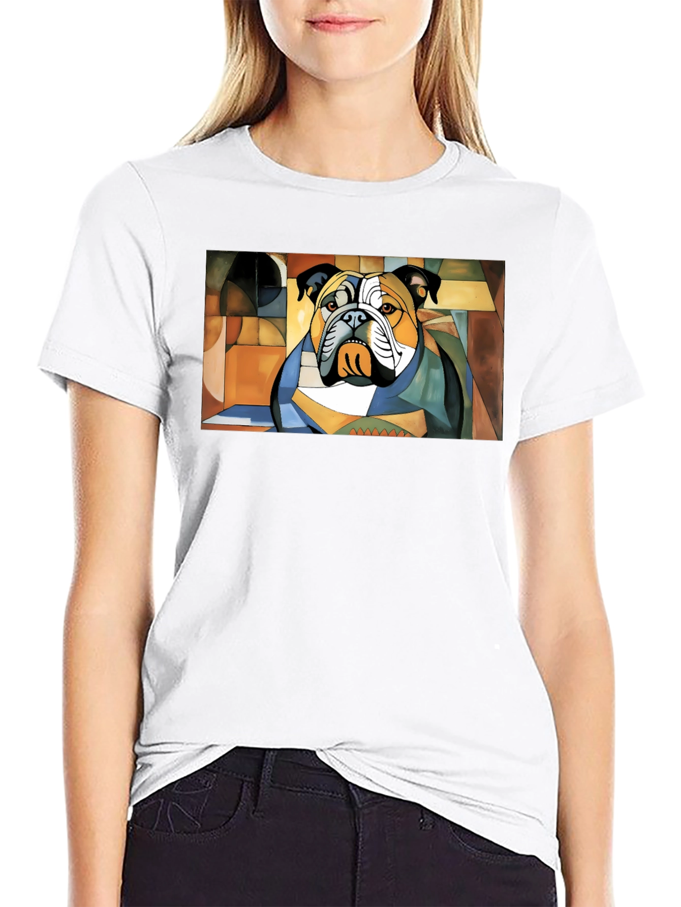 Abstract Bulldog Graphic Tee