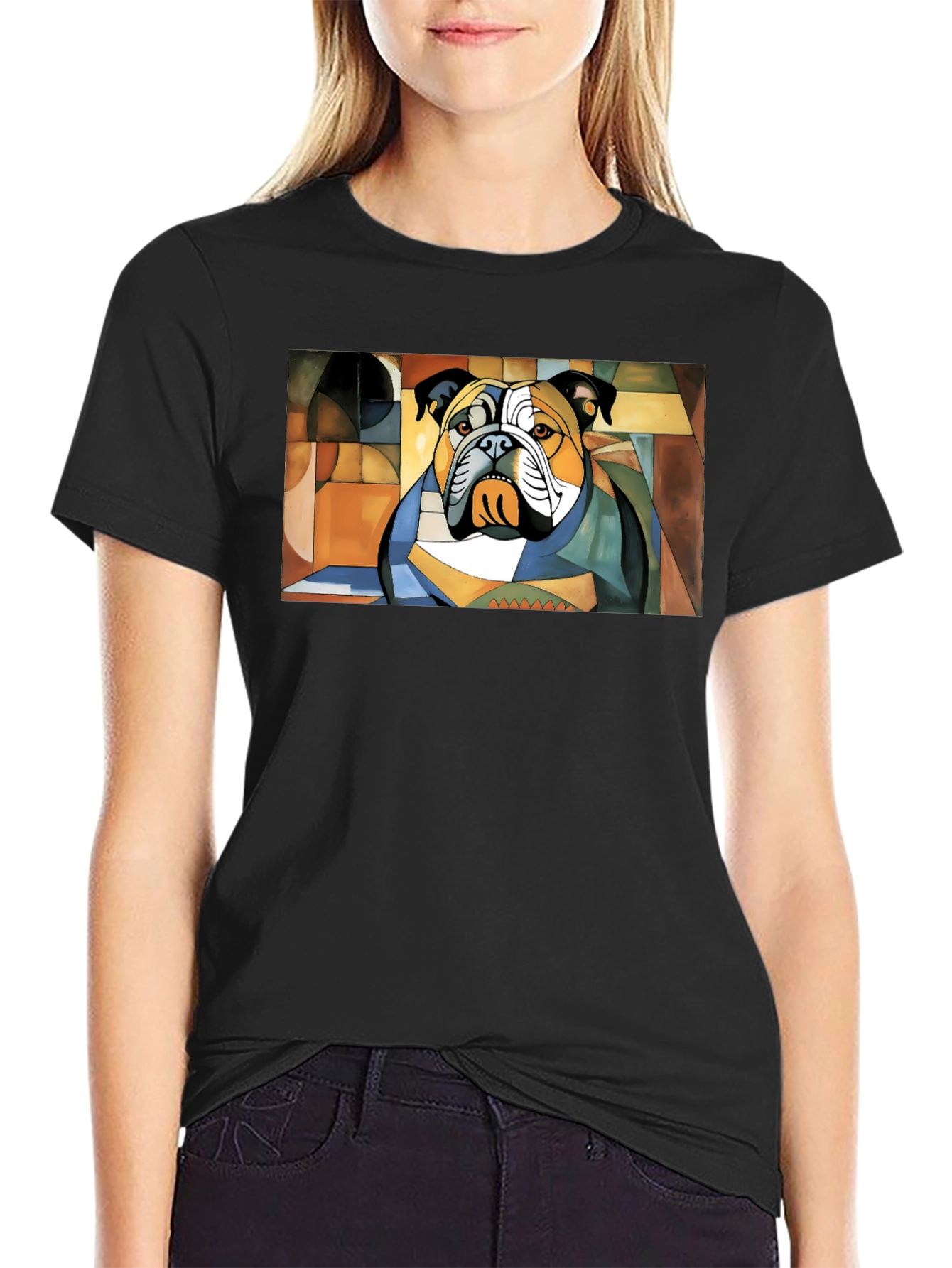 Abstract Bulldog Graphic Tee