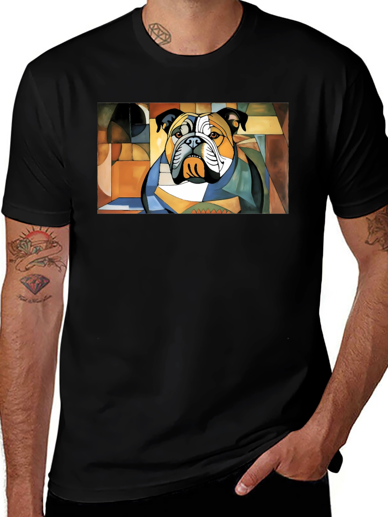 Abstract Bulldog Graphic Tee