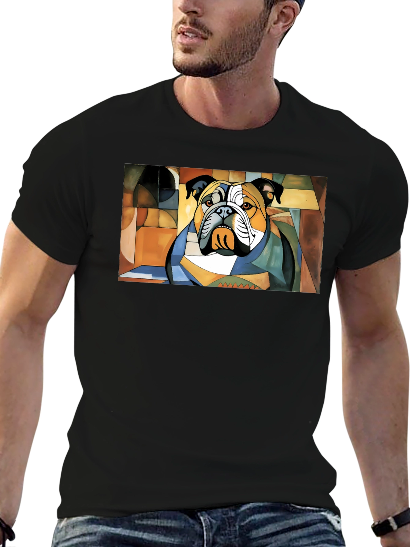 Abstract Bulldog Graphic Tee