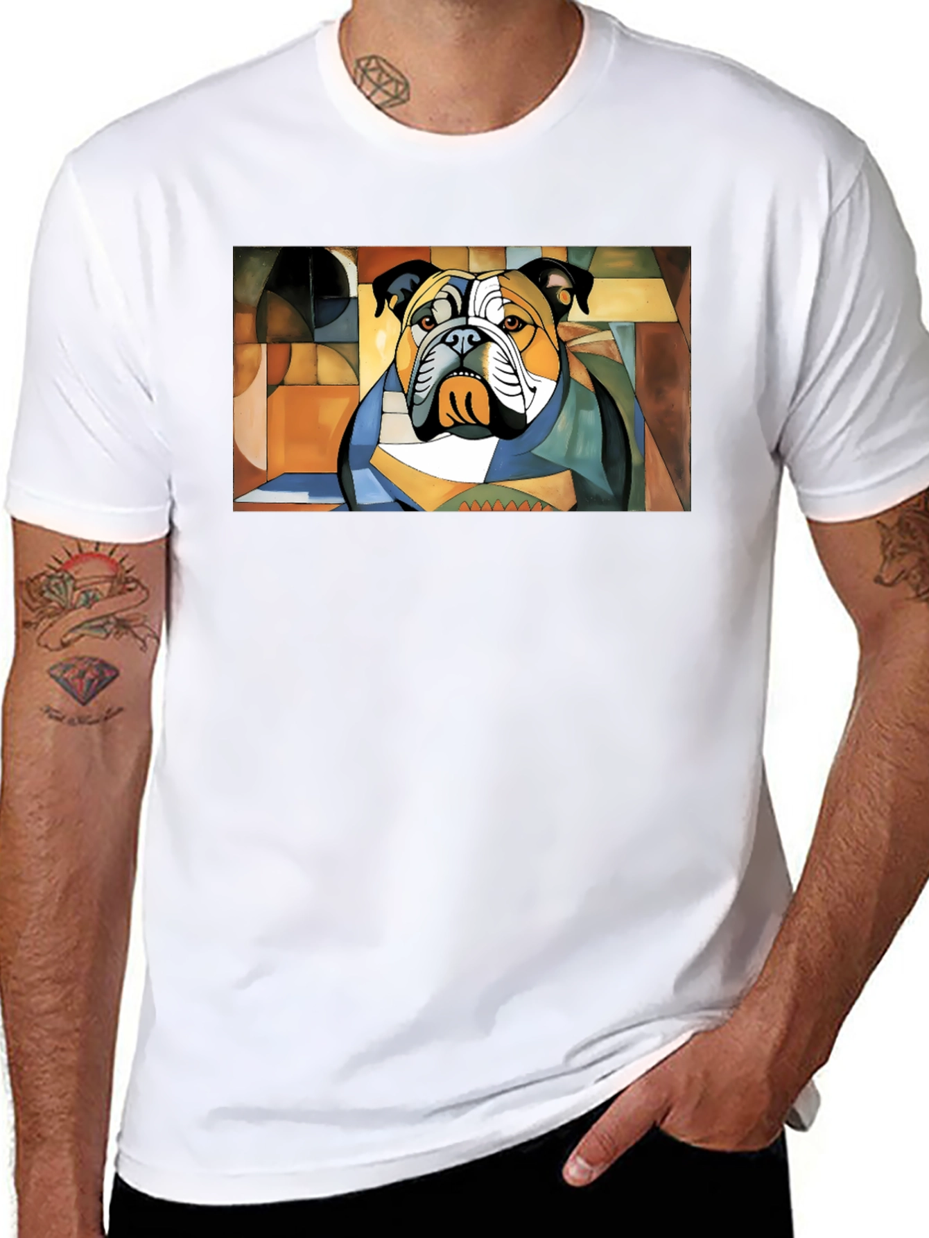 Abstract Bulldog Graphic Tee