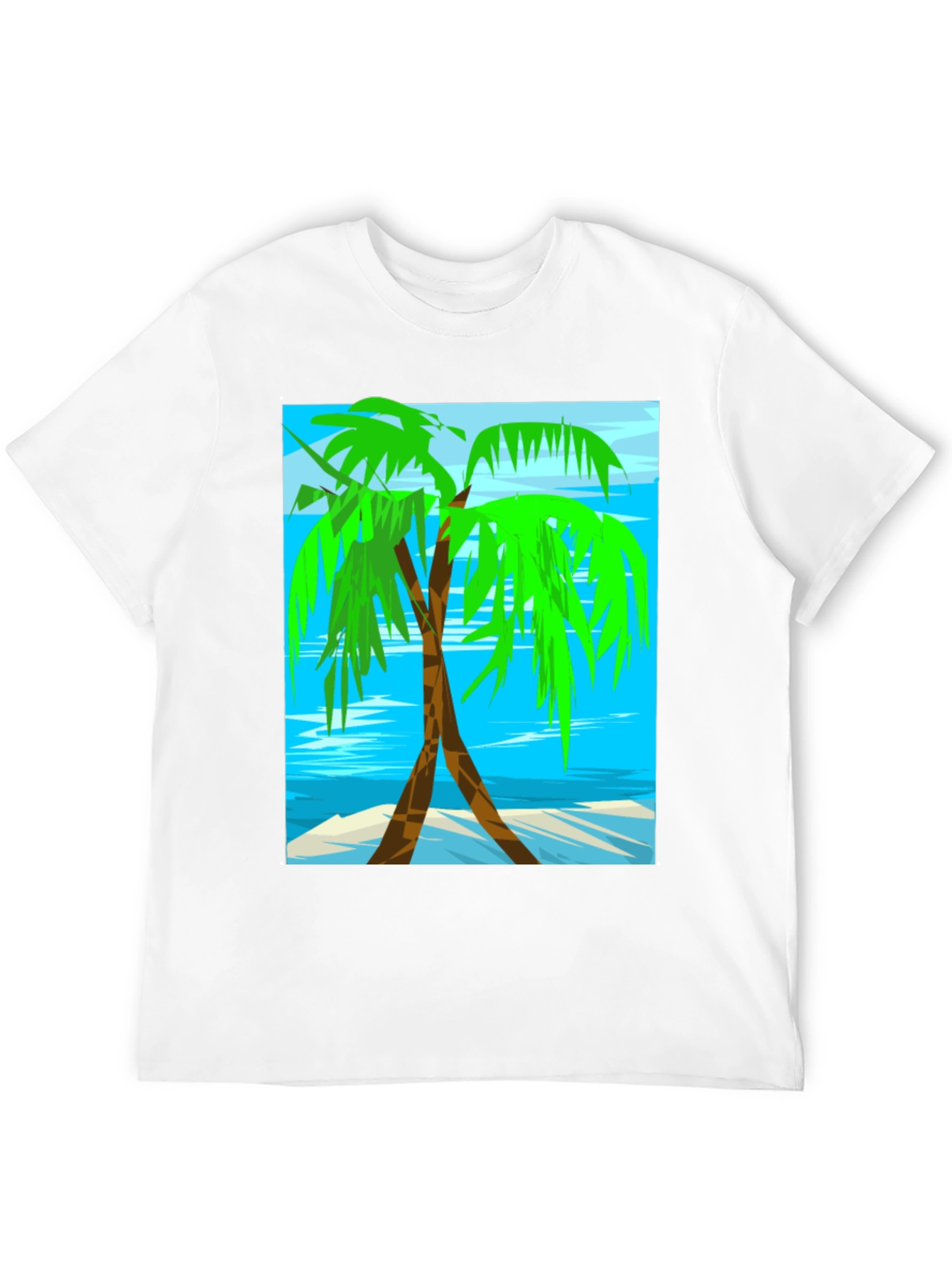 Palm Tree Graphic Tee - Tropical Beach Design