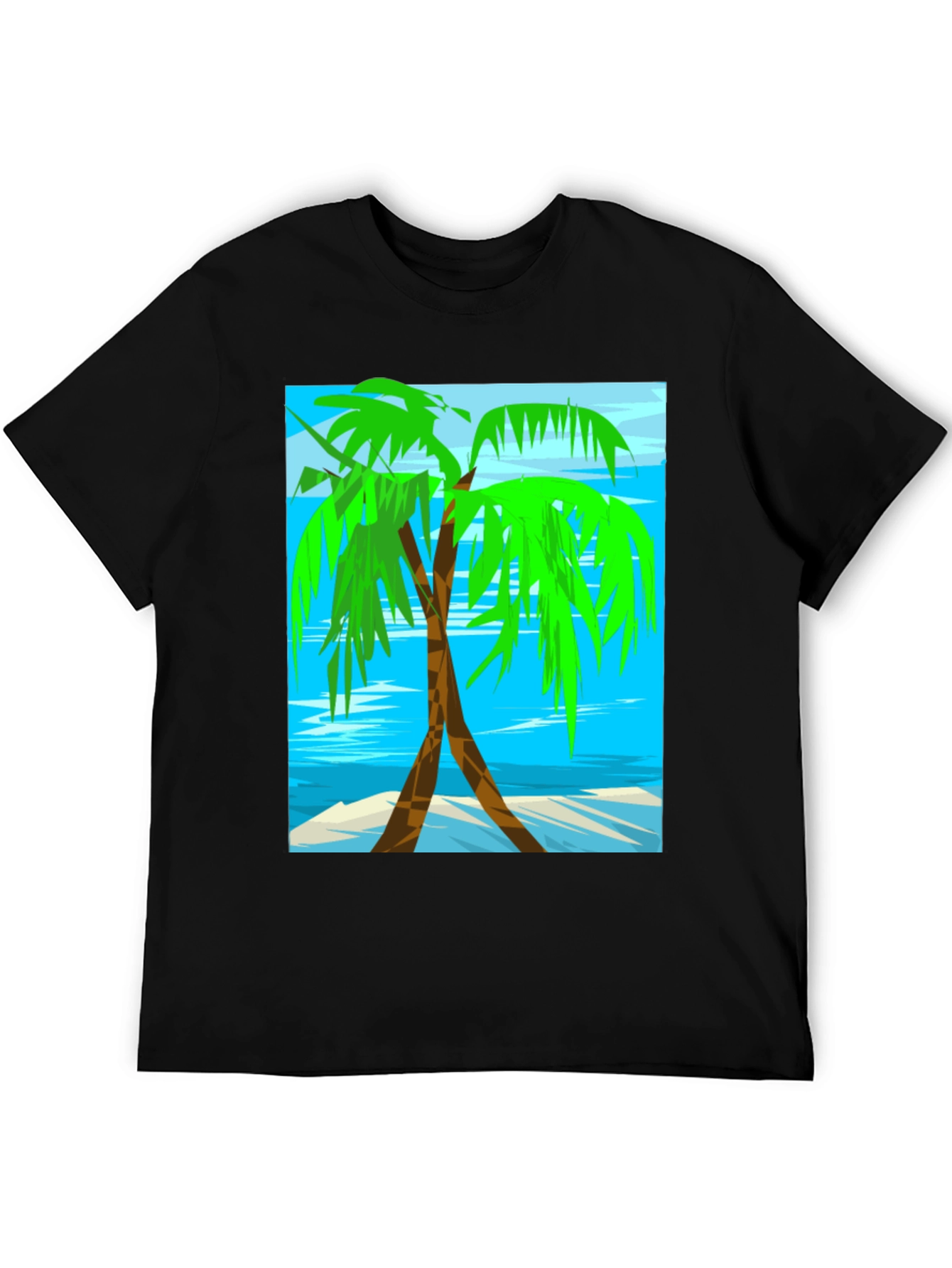 Palm Tree Graphic Tee - Tropical Beach Design