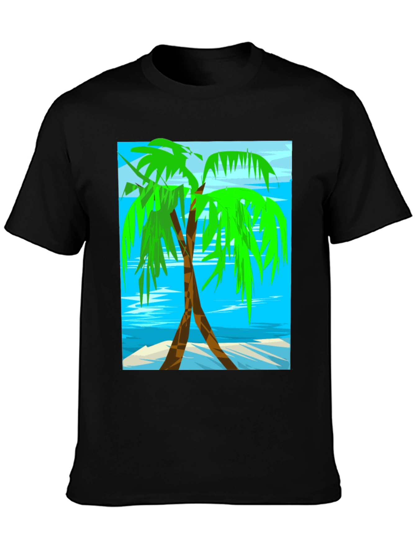 Palm Tree Graphic Tee - Tropical Beach Design