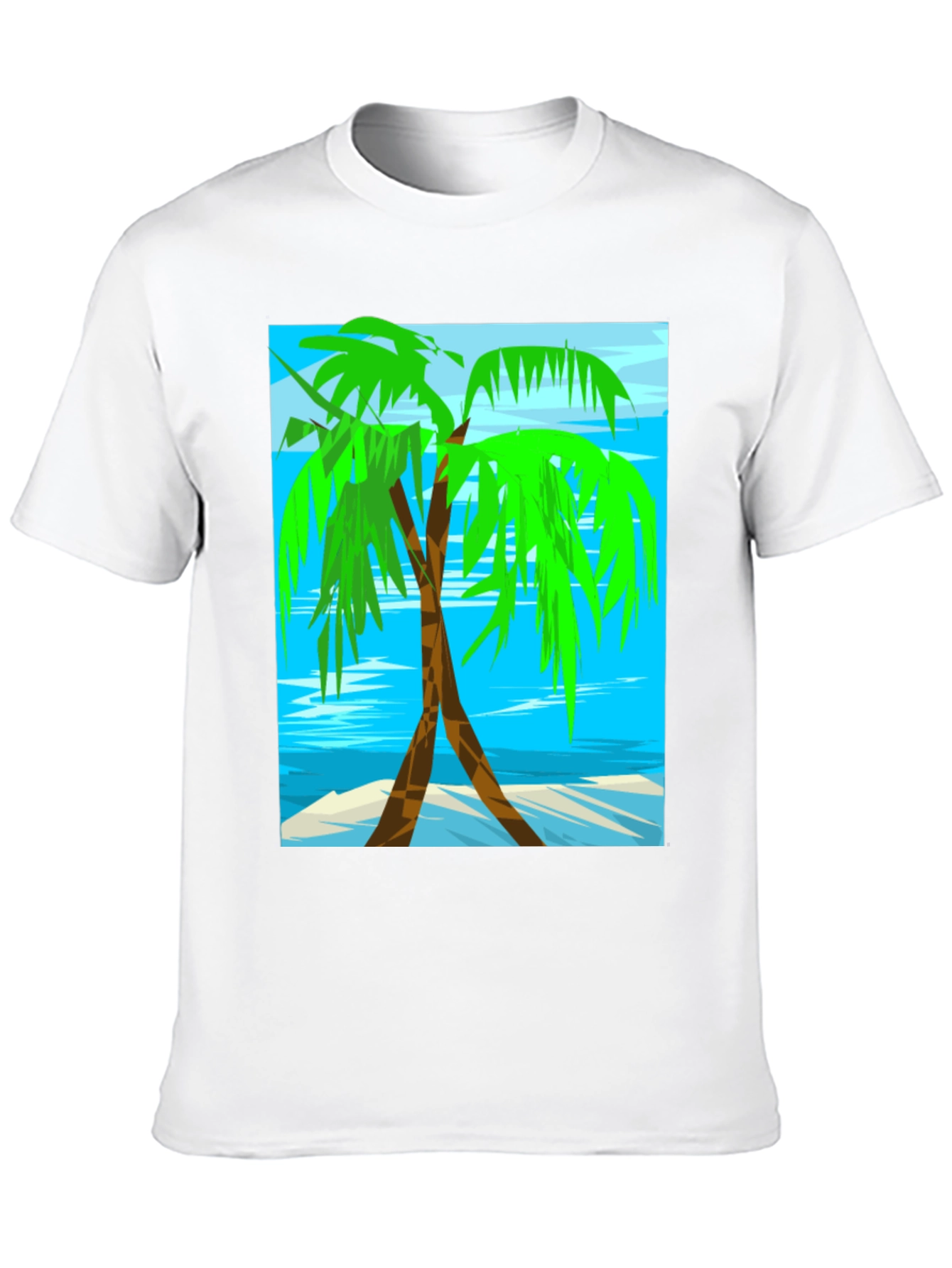 Palm Tree Graphic Tee - Tropical Beach Design