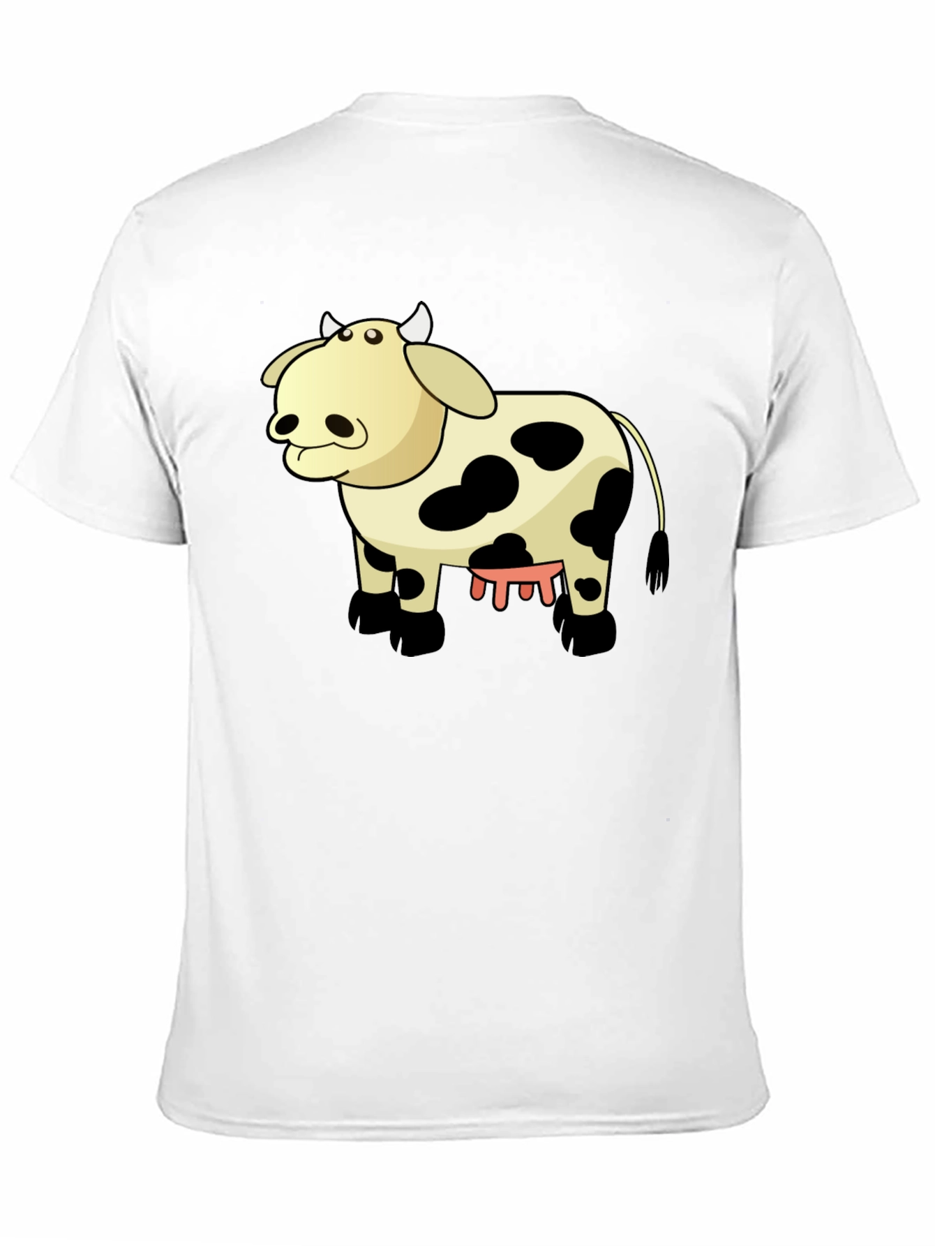 Cartoon Cow Graphic Tee - Unisex Black T-Shirt