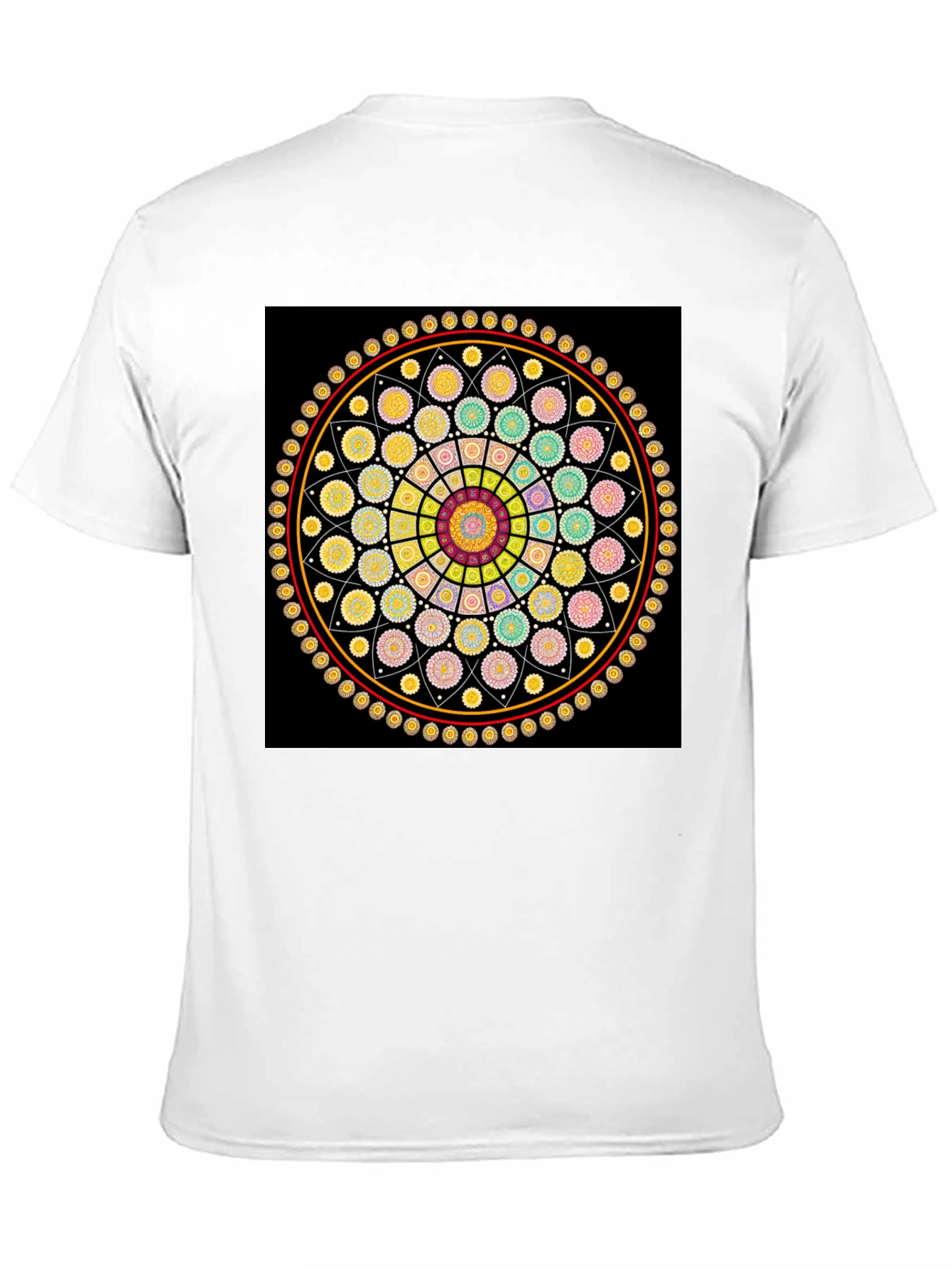 Geometric Mandala Graphic Tee - Stylish Black T-Shirt