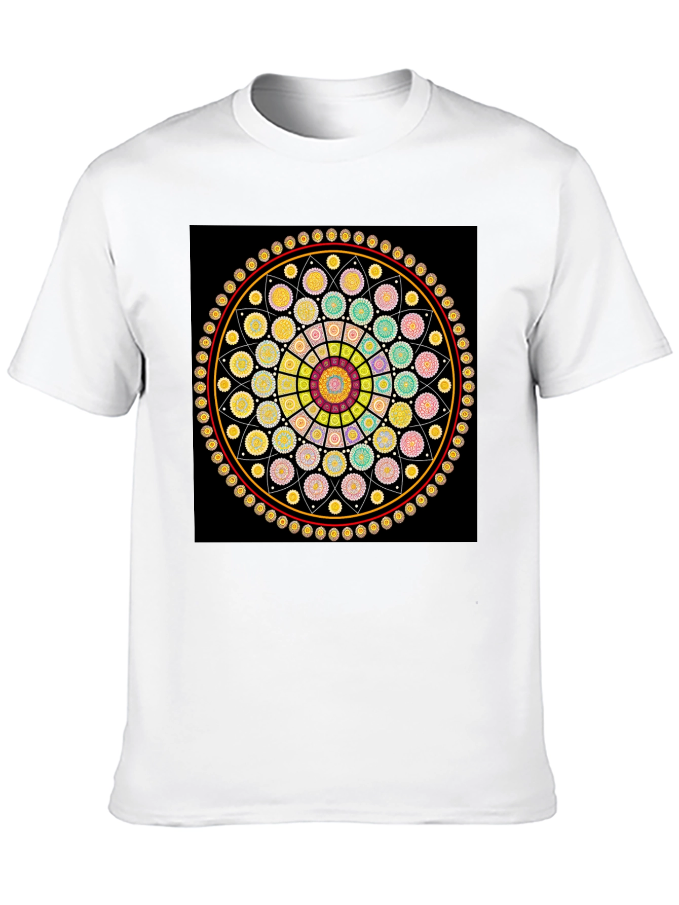 Geometric Mandala Graphic Tee - Stylish Black T-Shirt